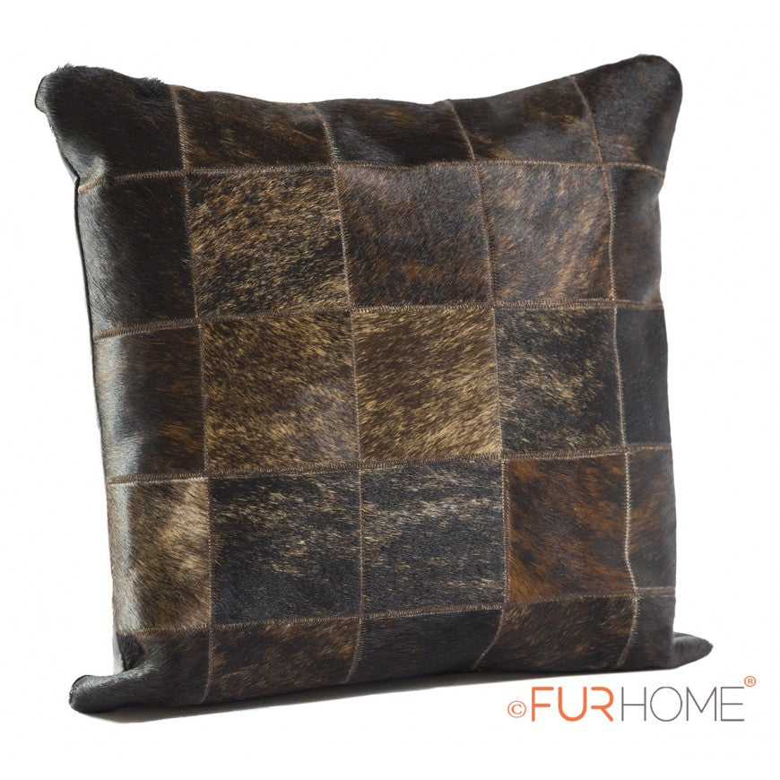 Dark Brown Cowhide Cushion