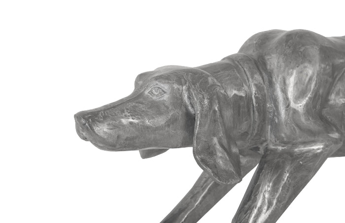 Walking Dog Sculpture Black/Silver, Aluminum