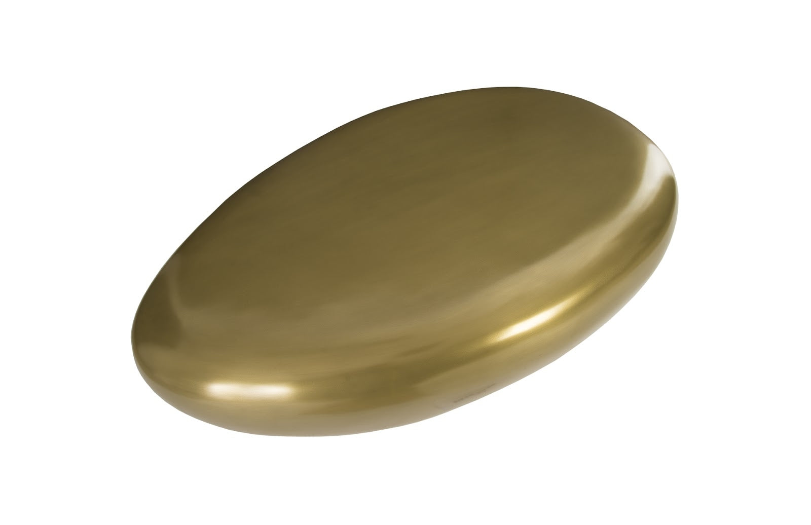 River Stone Coffee Table Large, Resin, Polished Brass Polyurethane