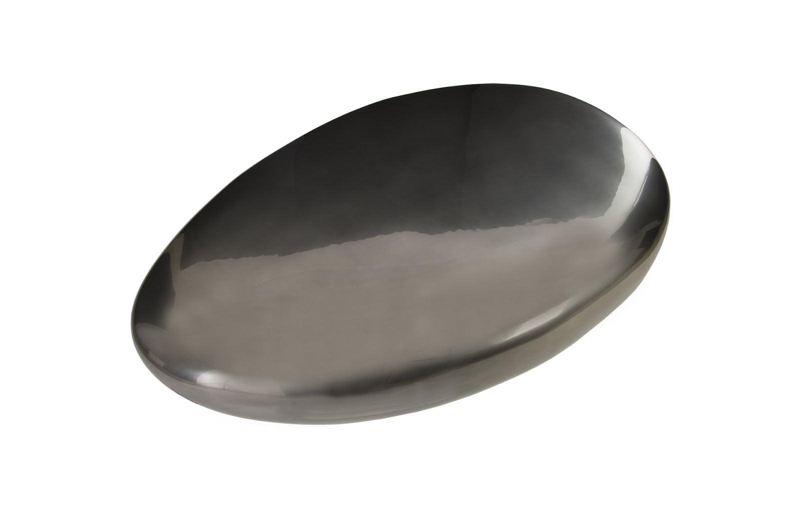 River Stone Coffee Table Large, Liquid Silver
