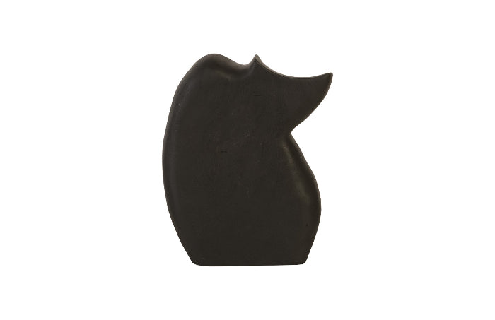 Nuzzled Cat Sculpture - Chamcha Wood (Burnt Black)