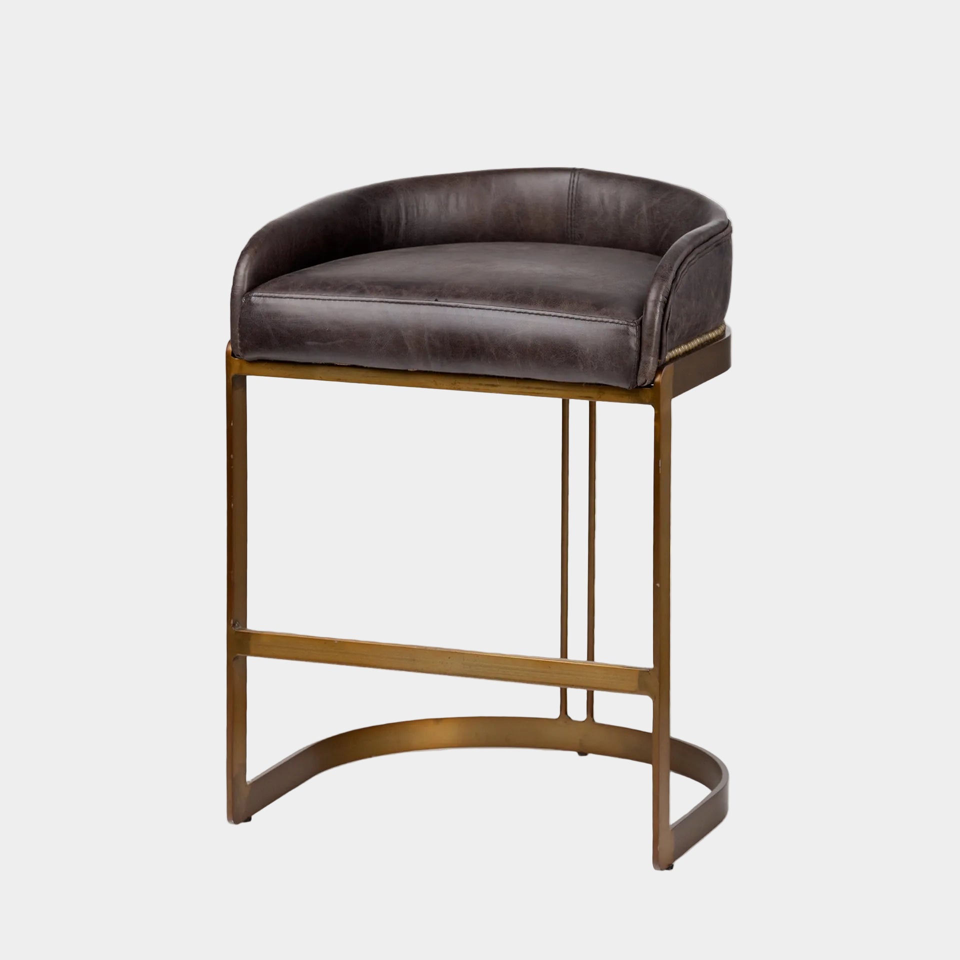 Hollyfield Leather Seat Counter Stool