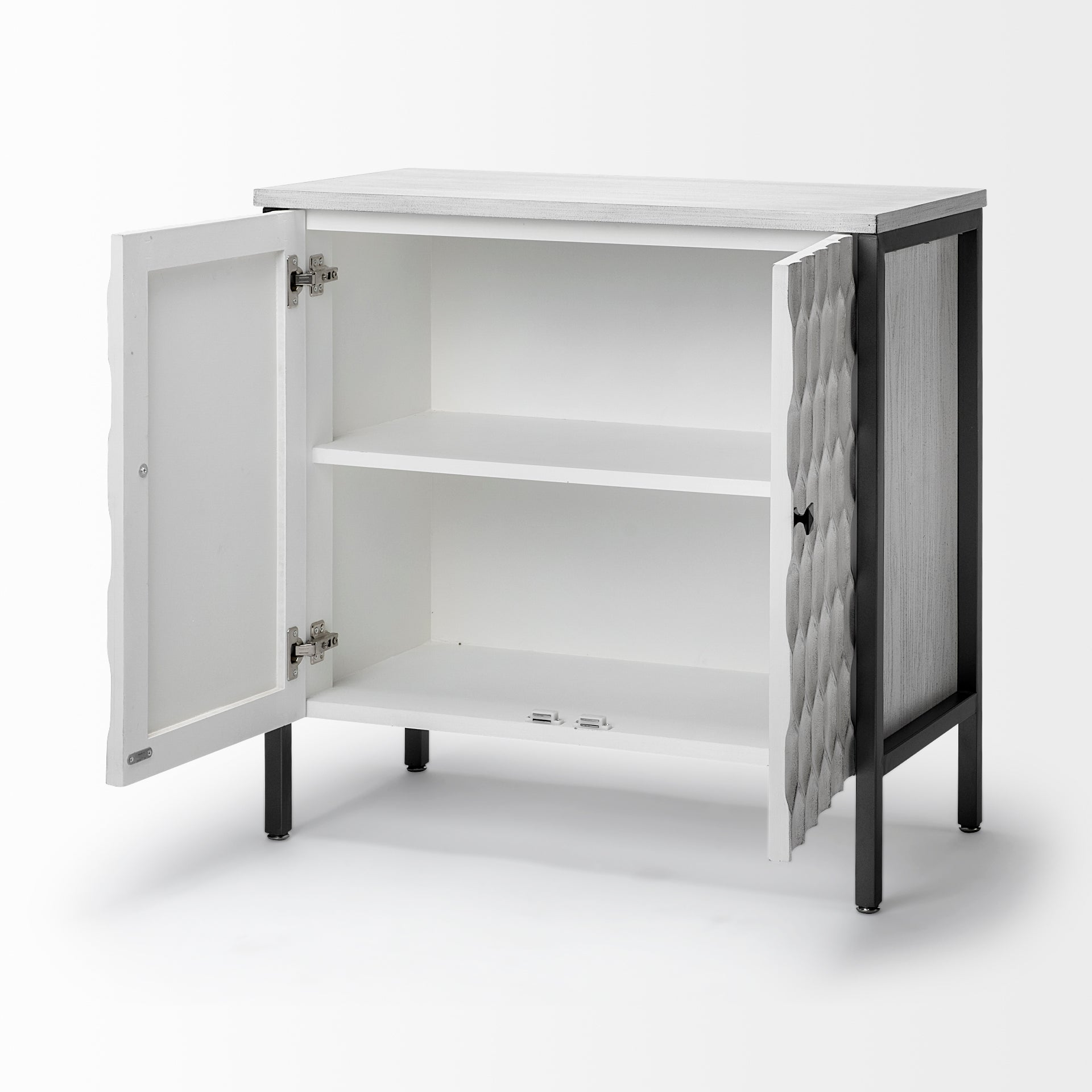 Savannah Gray Accent Cabinet - 2 Door