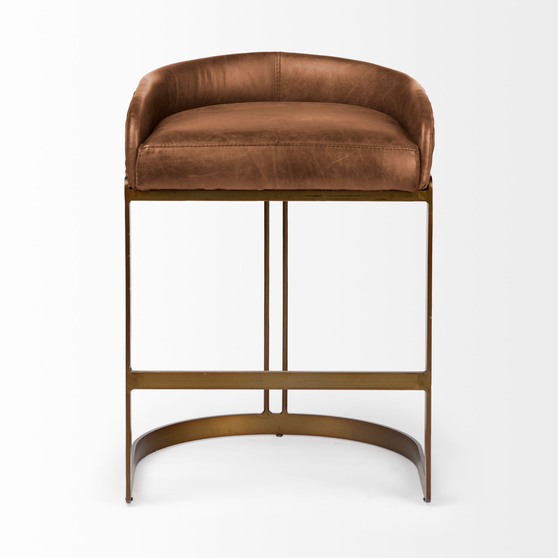 Hollyfield Leather Seat Counter Stool