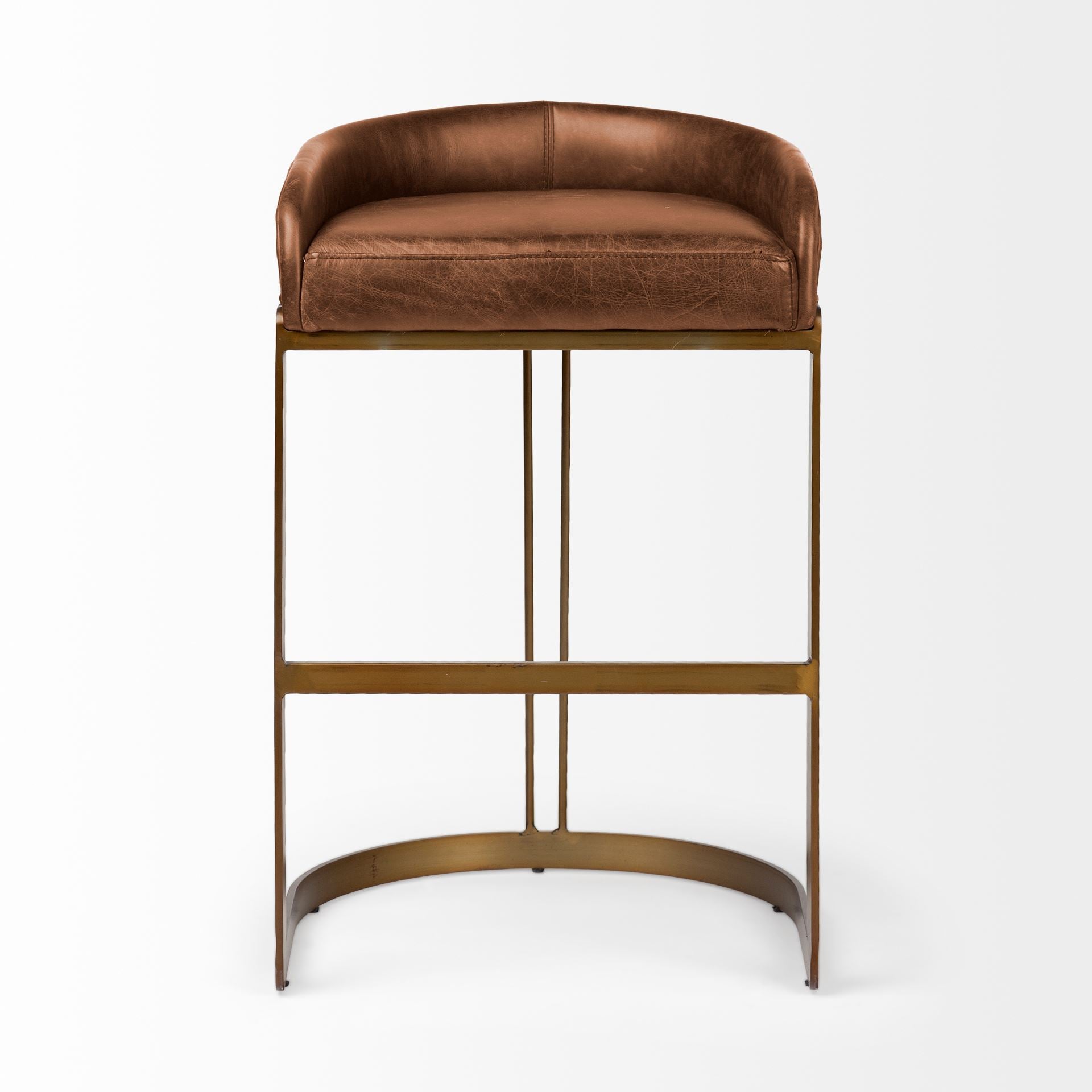 Hollyfield Leather Seat Commercial-Grade Bar Stool