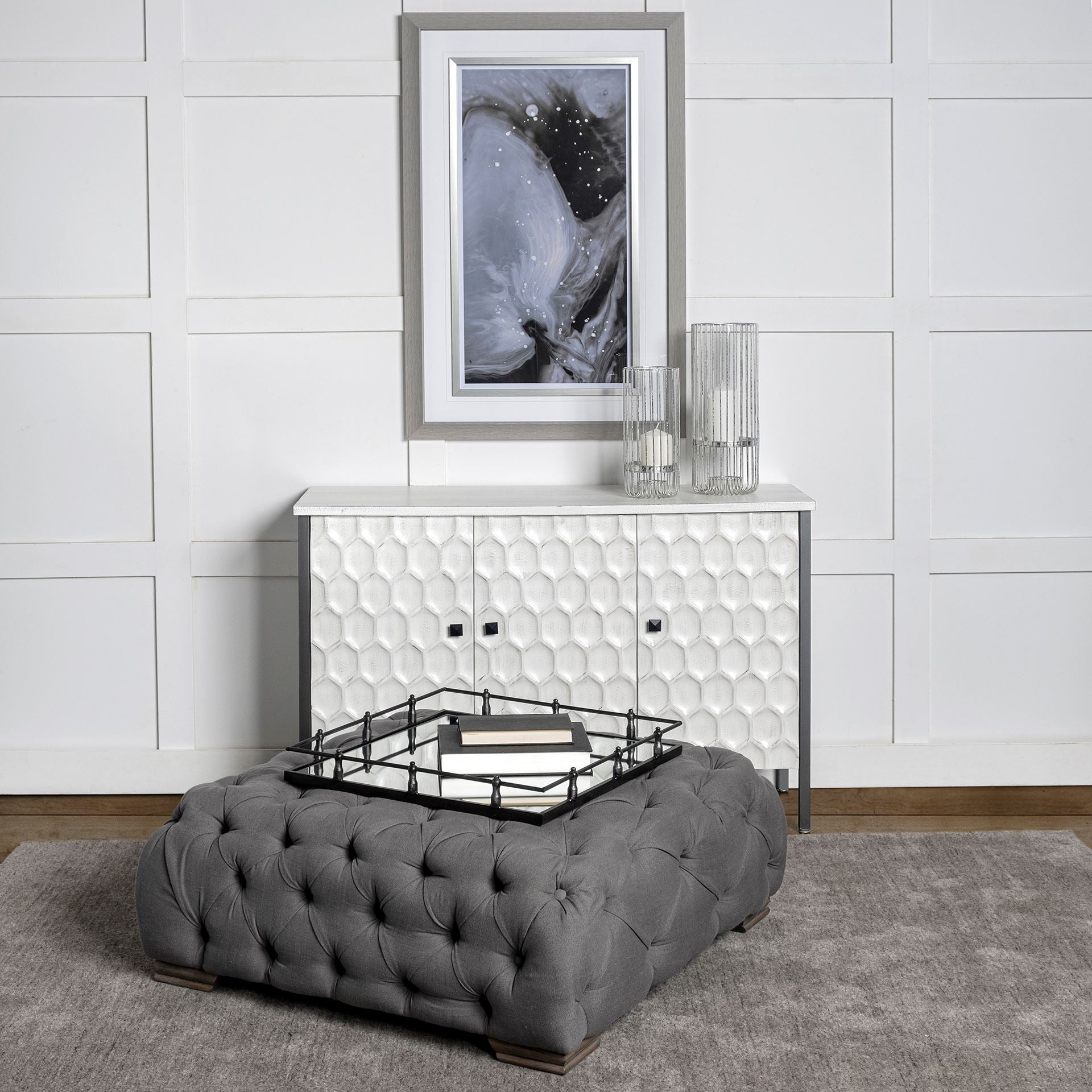Savannah Gray Accent Cabinet - 2 Door