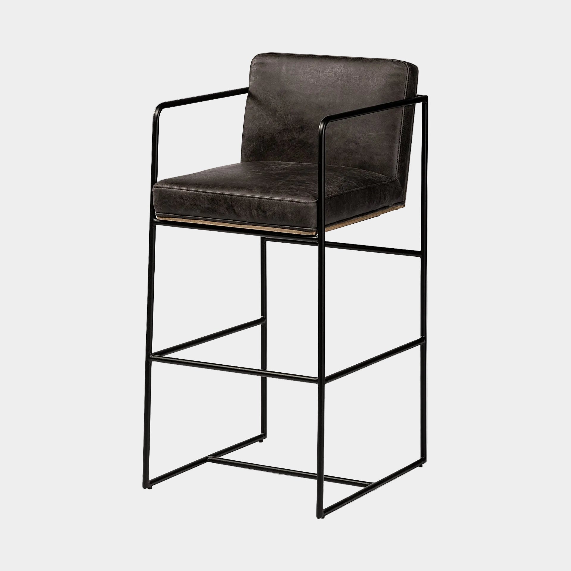 Stamford Leather Commercial-Grade Bar Stool