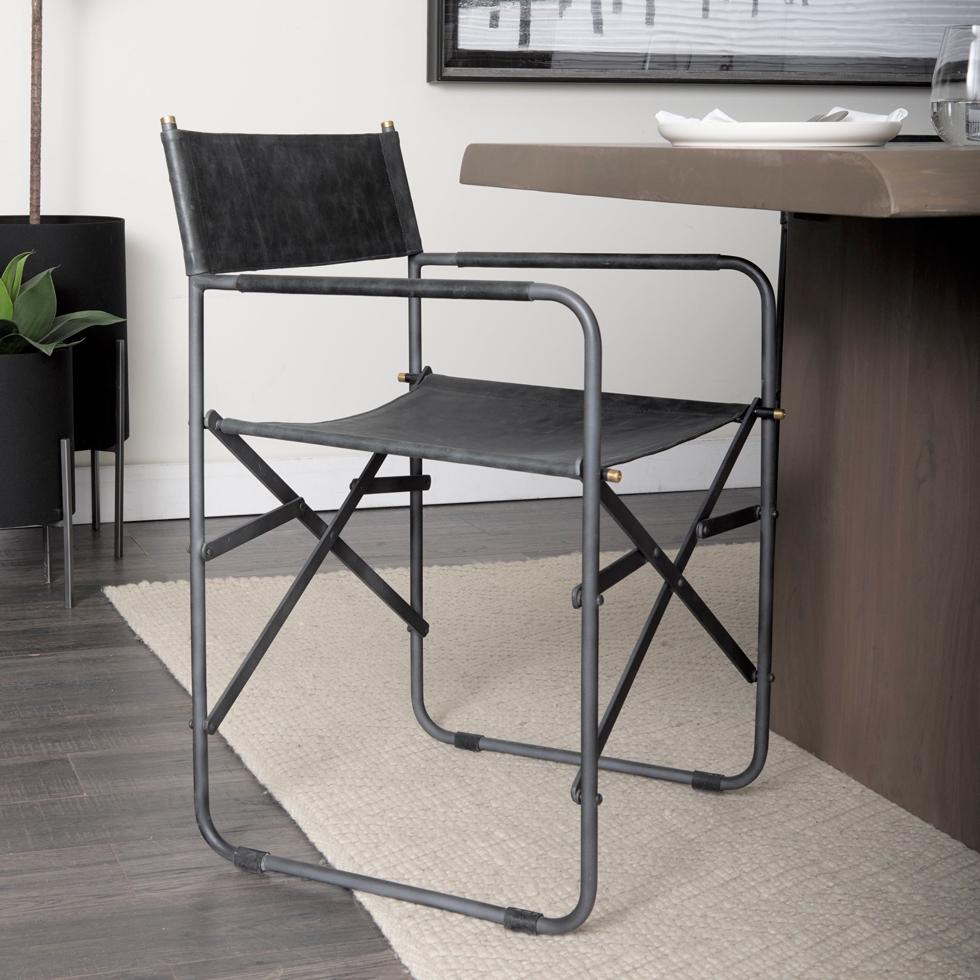 Direttore Leather Folding Dining Chair