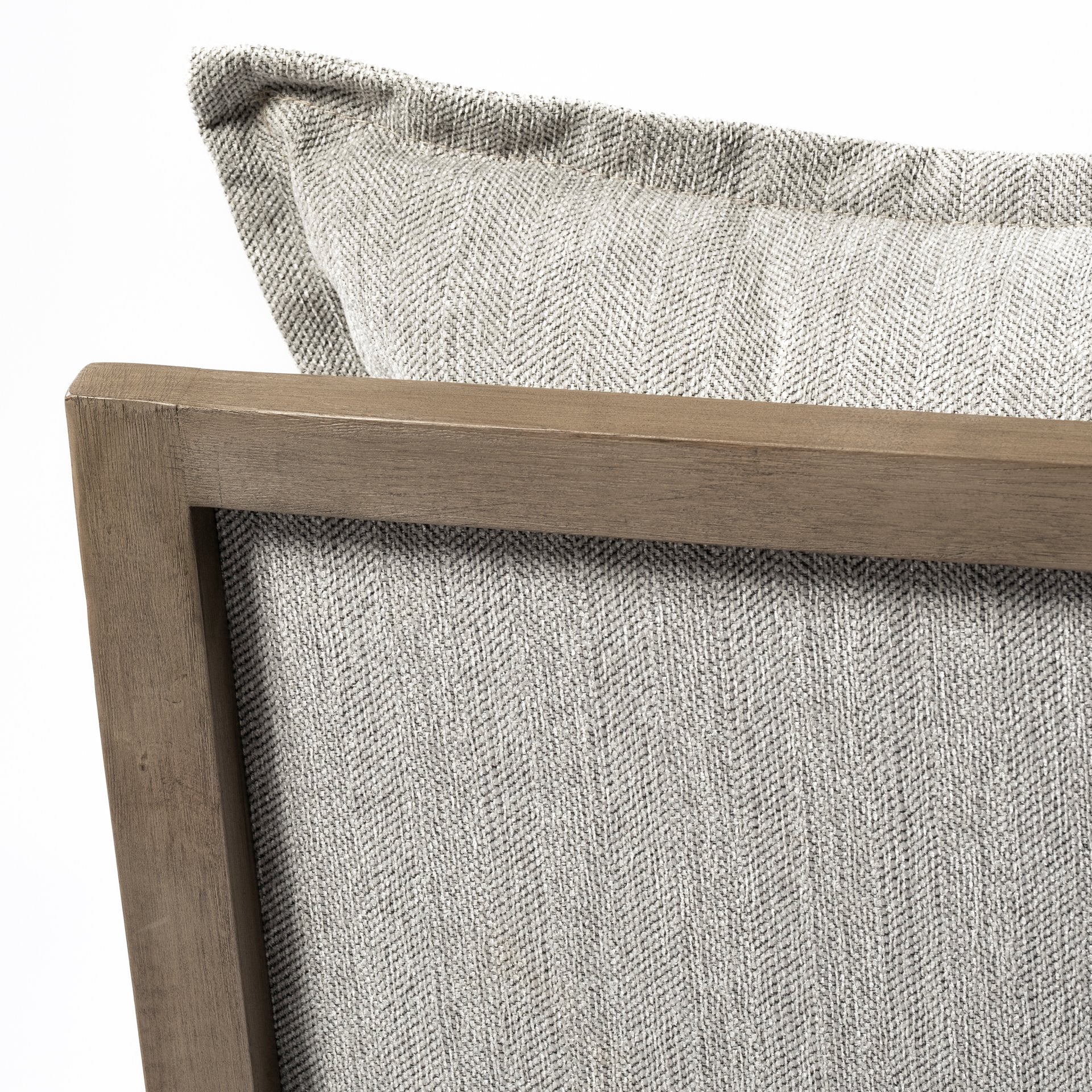 Sherlock Frost Gray Wood Frame Accent Chair
