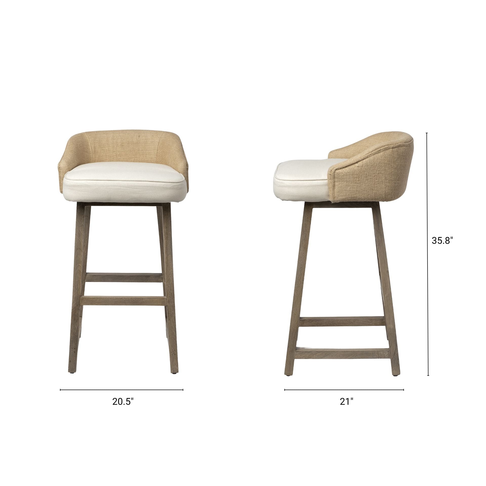 Monmouth Fabric/Jute Seat Counter Stool