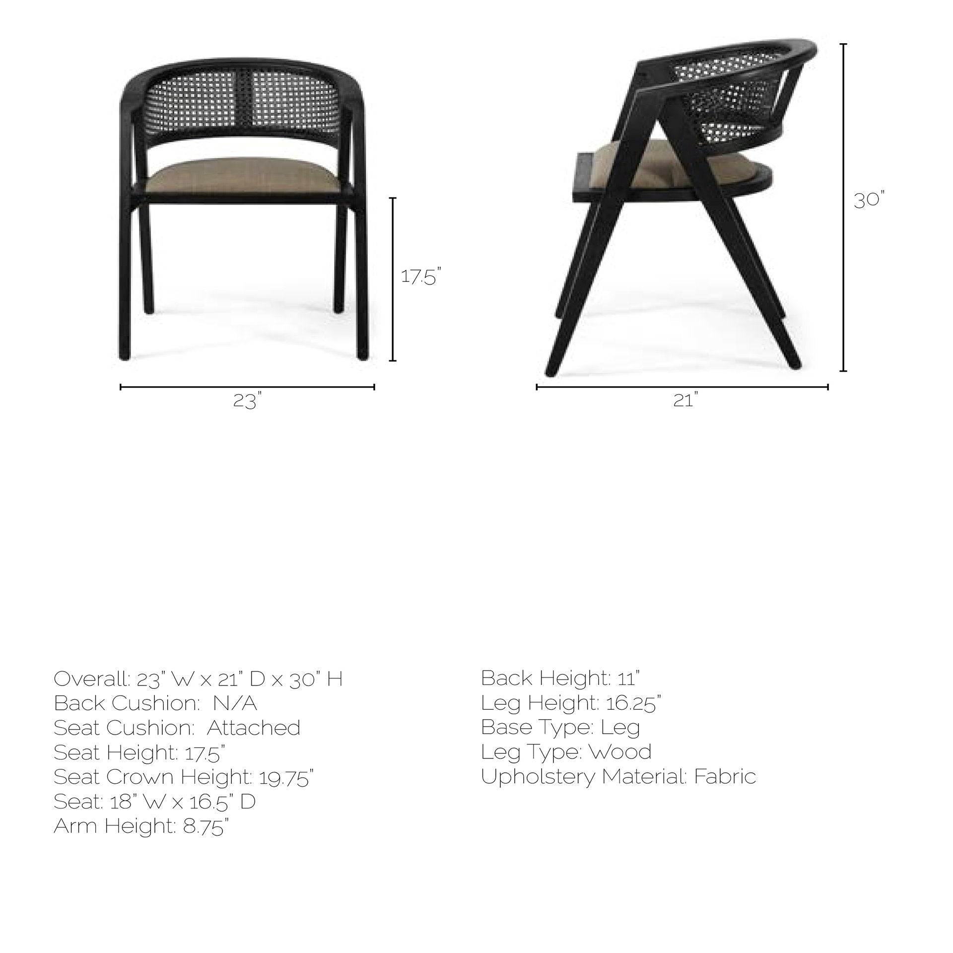 Tabitha Cane Back Dining Armchair