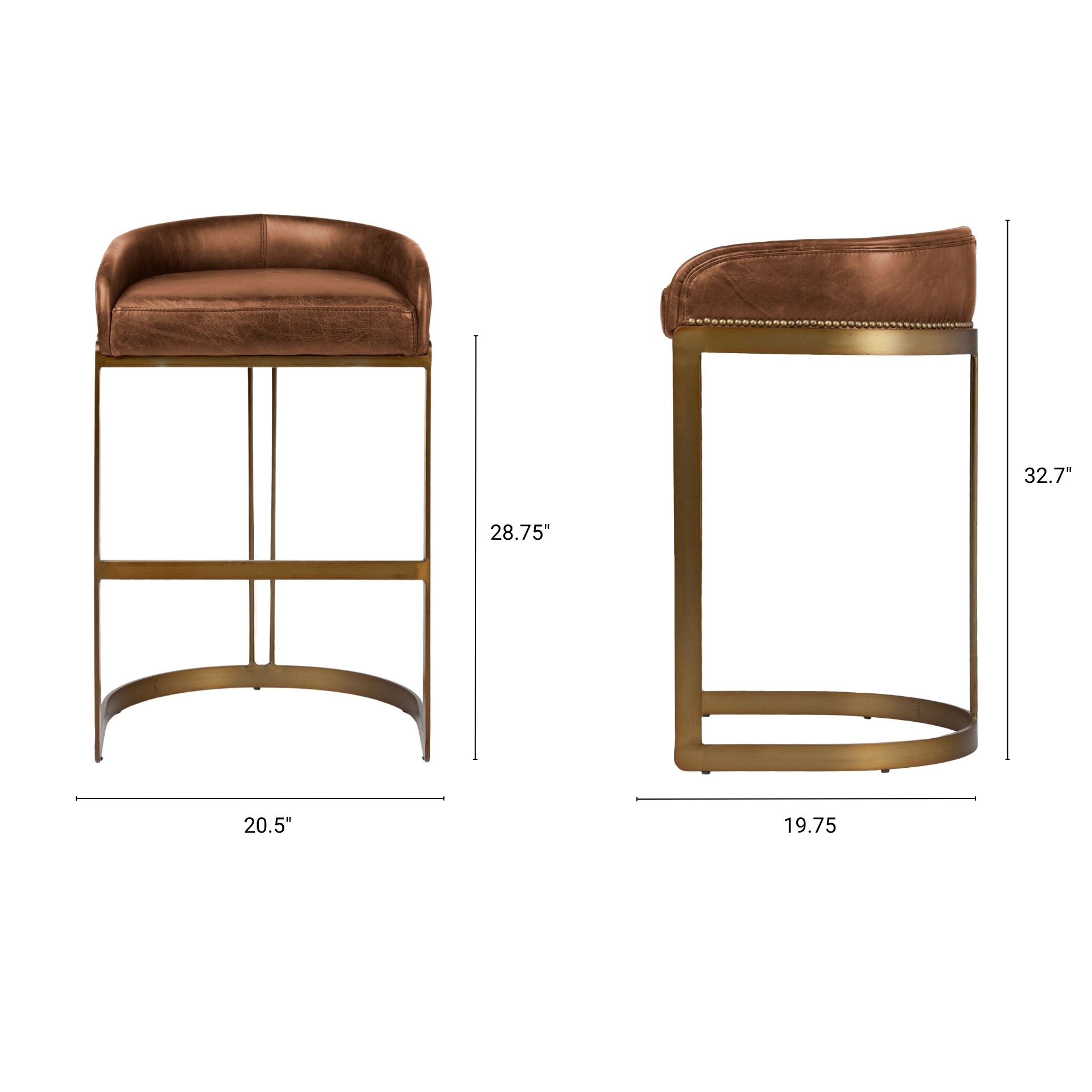 Hollyfield Leather Seat Commercial-Grade Bar Stool
