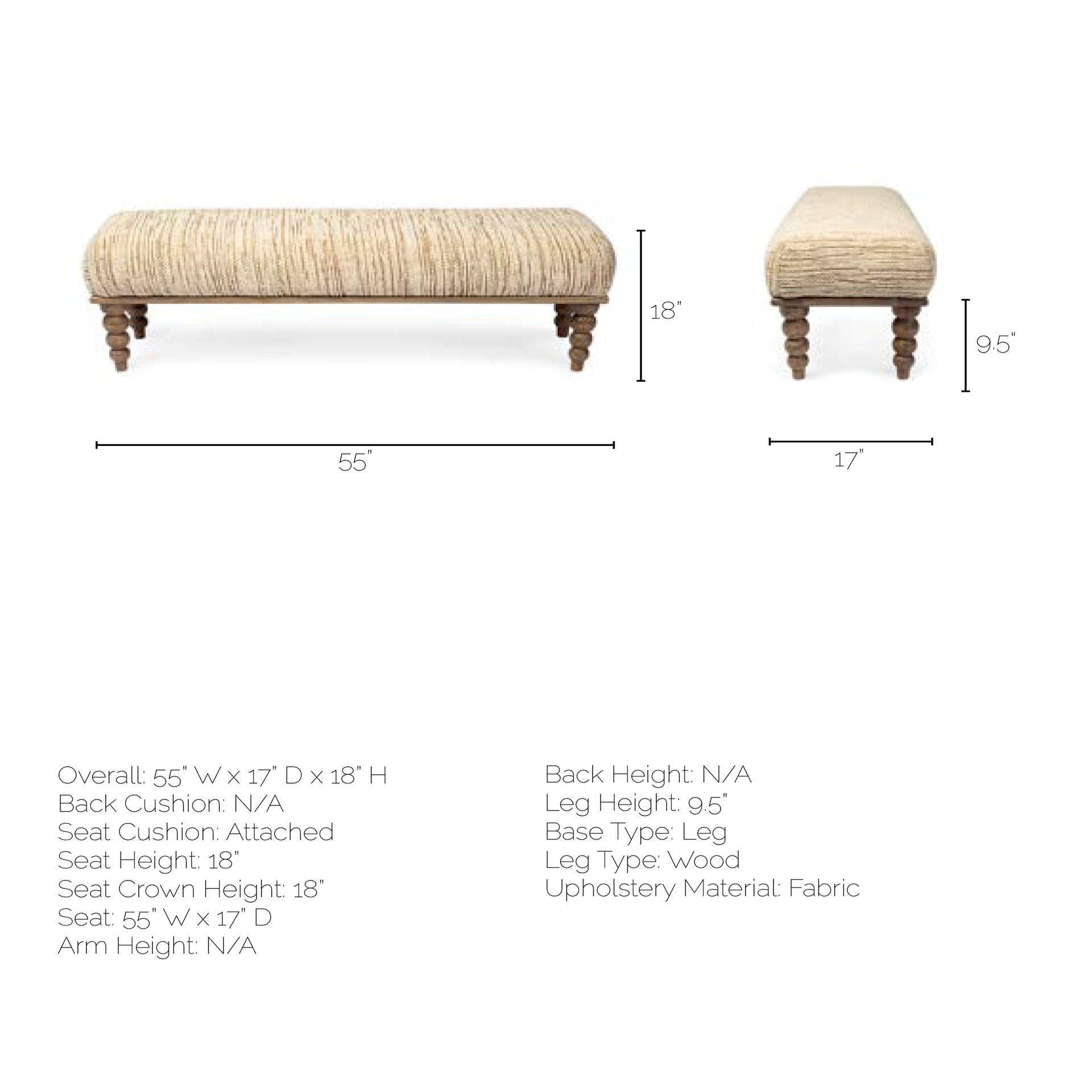 Alder Rectangle Bench