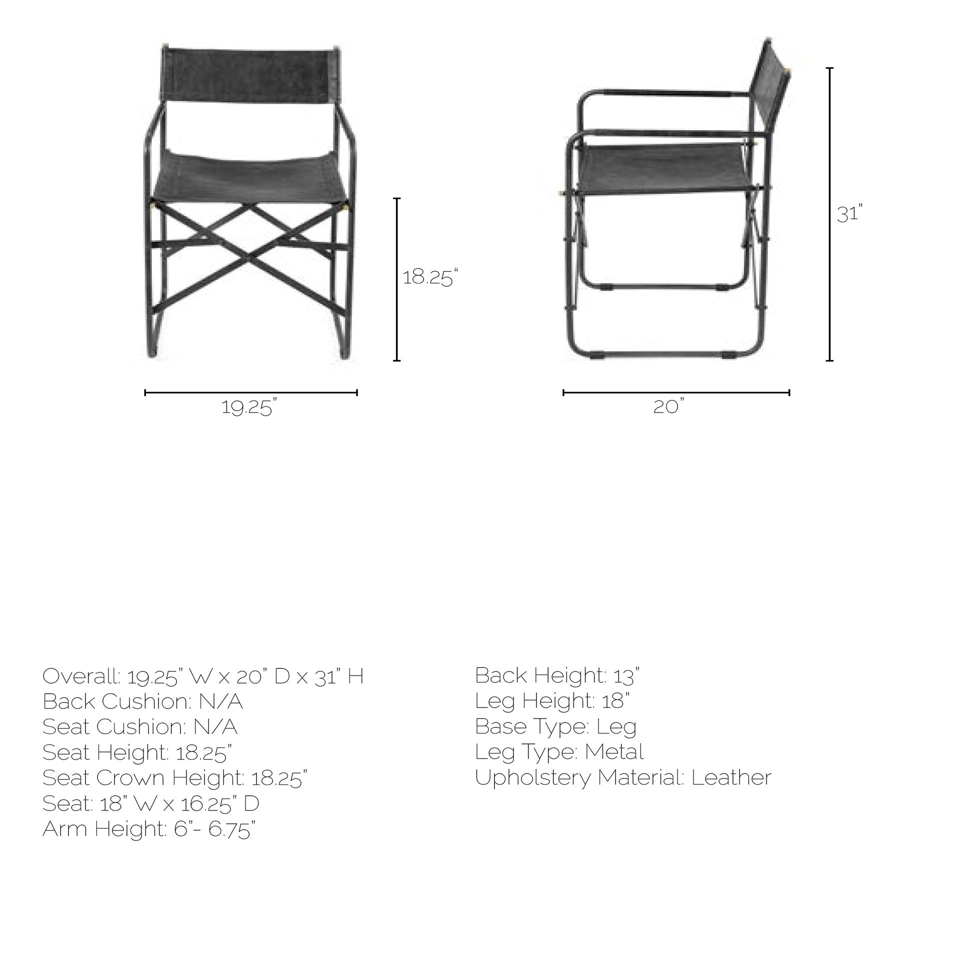 Direttore Leather Folding Dining Chair