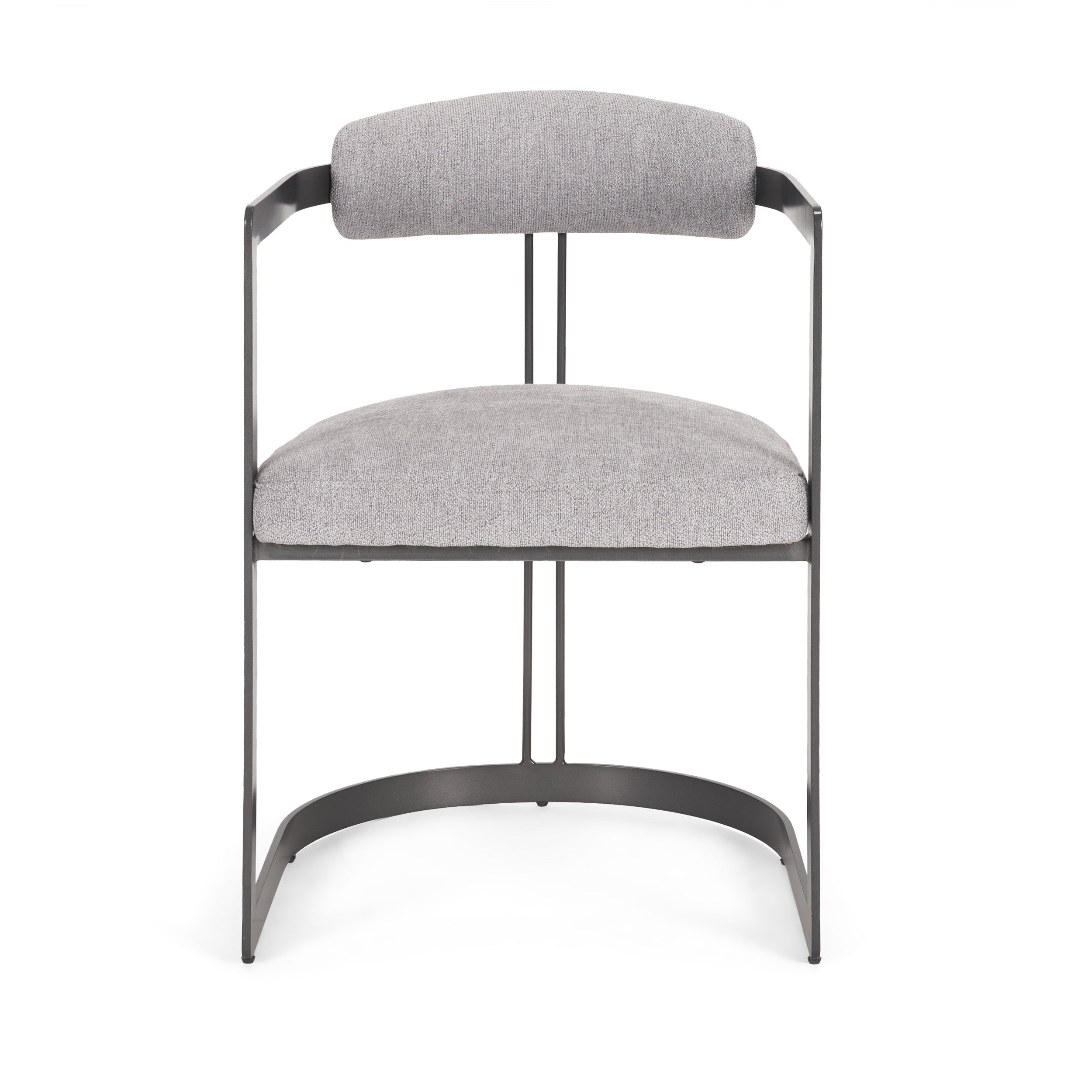 Hollyfield Gray Fabric Contract-Grade Dining Armchair