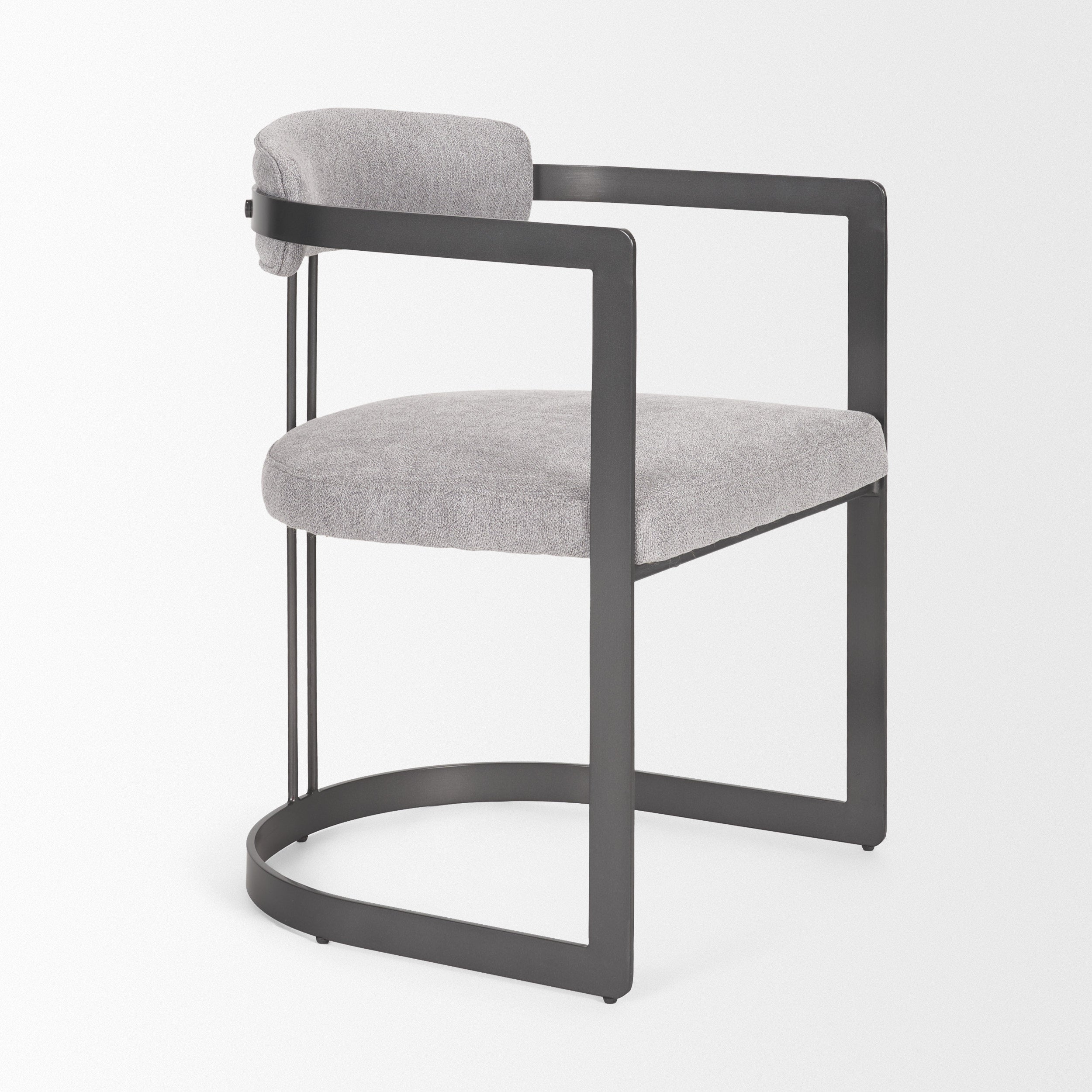 Hollyfield Gray Fabric Contract-Grade Dining Armchair