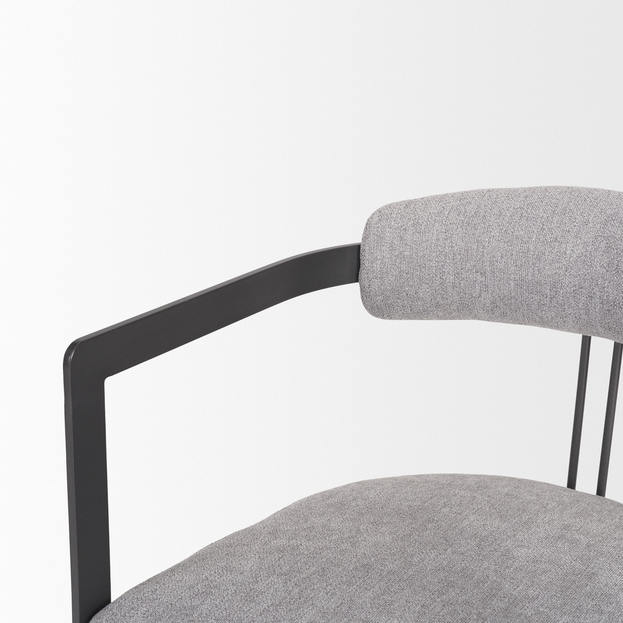 Hollyfield Gray Fabric Contract-Grade Dining Armchair