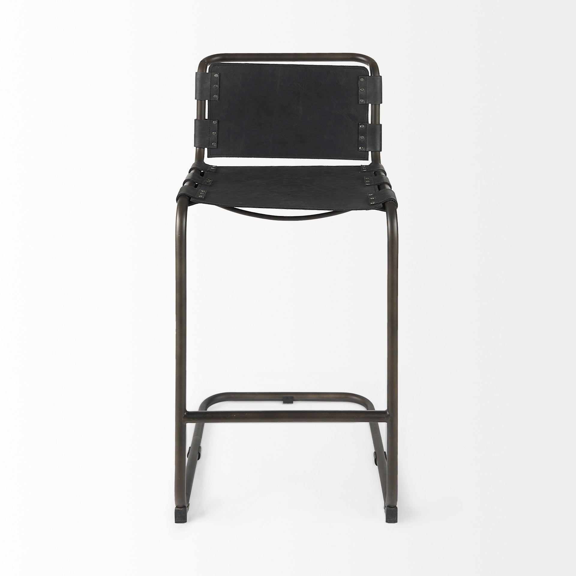 Berbick Leather Seat Bar Stool