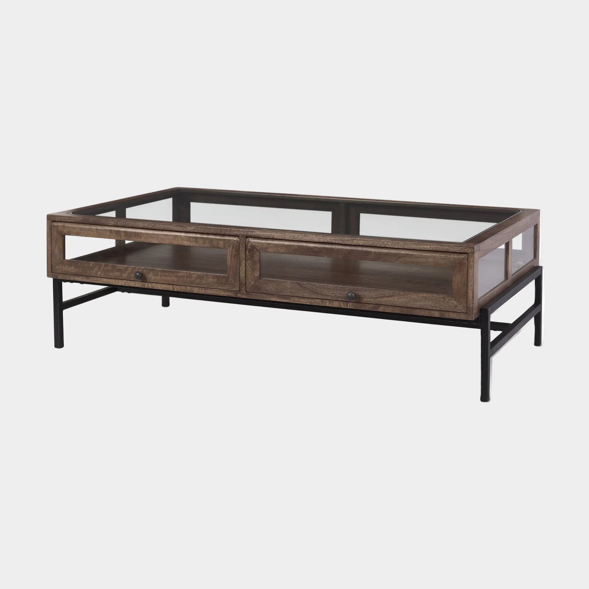 Arelius Glass-Top Coffee Table