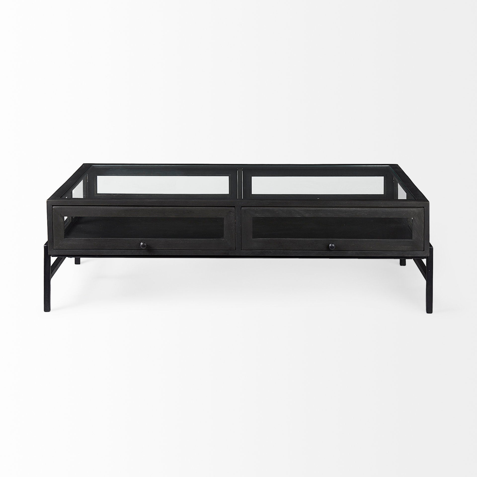 Arelius Glass-Top Coffee Table
