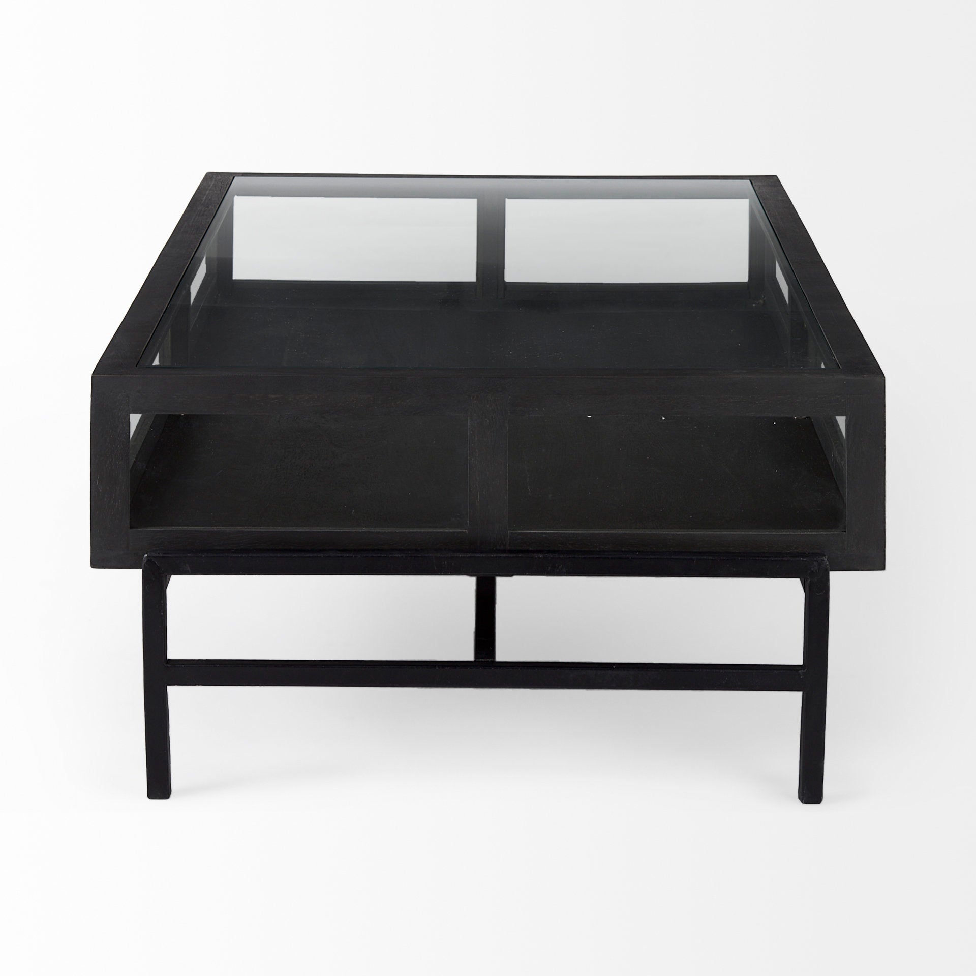 Arelius Glass-Top Coffee Table