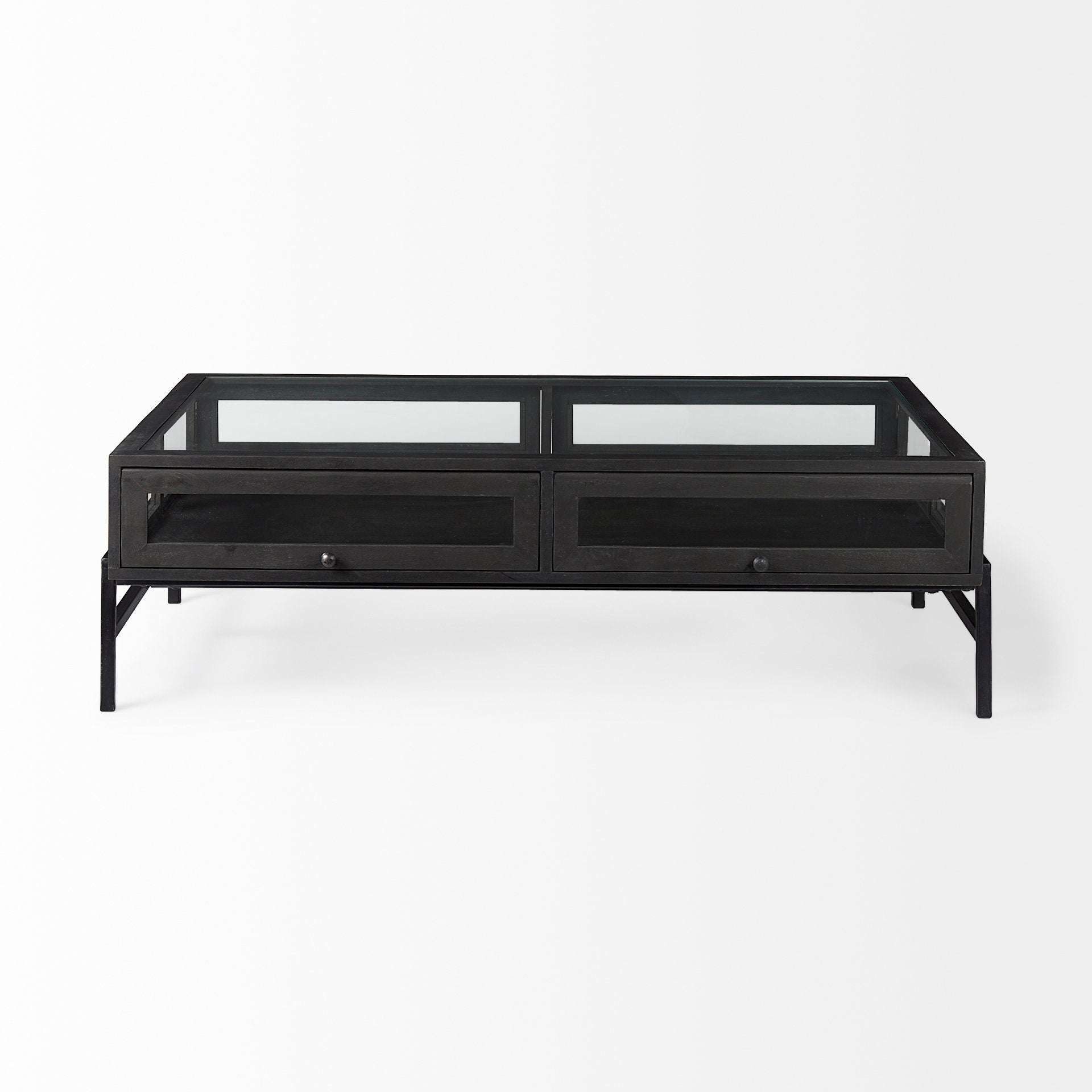 Arelius Glass-Top Coffee Table
