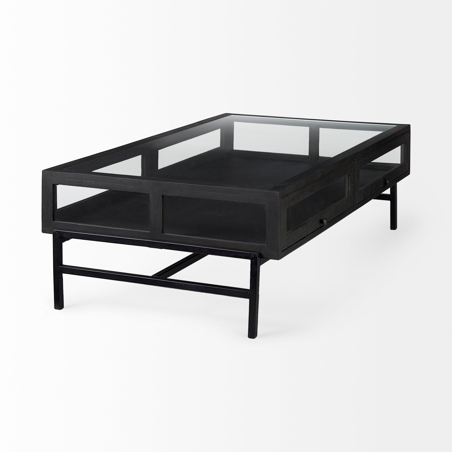 Arelius Glass-Top Coffee Table