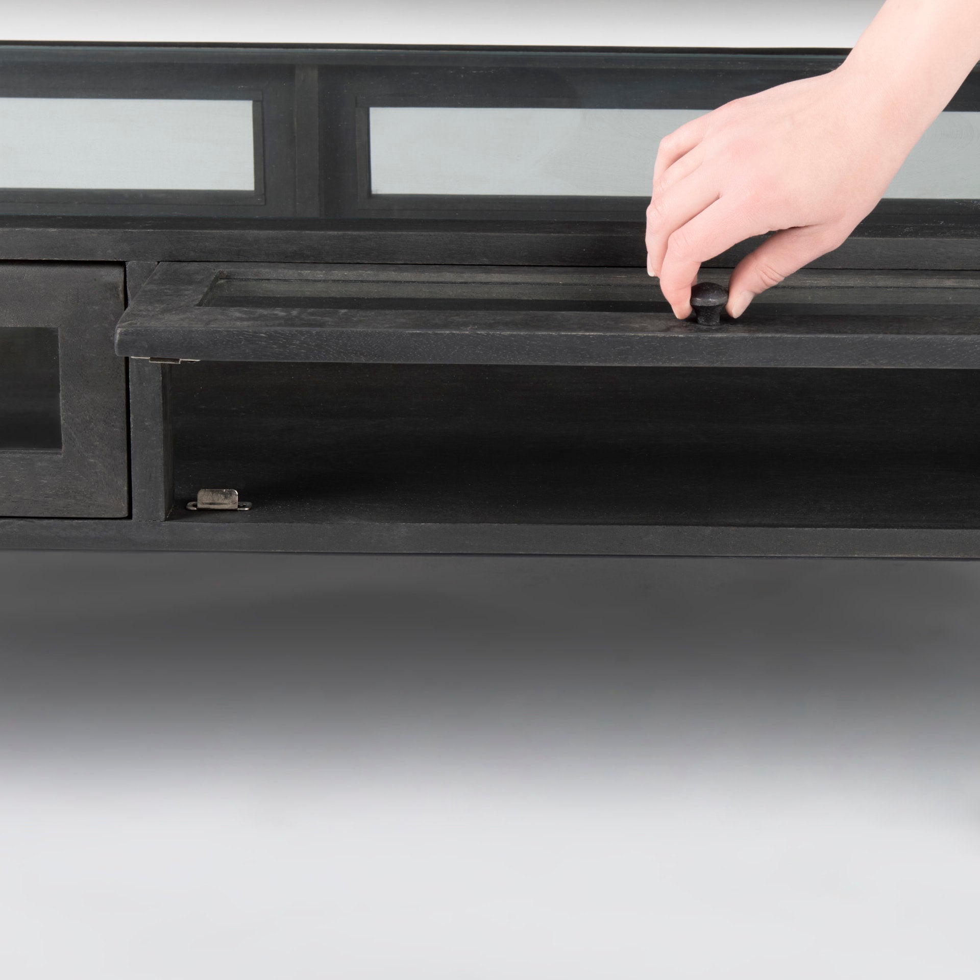Arelius Glass-Top Coffee Table