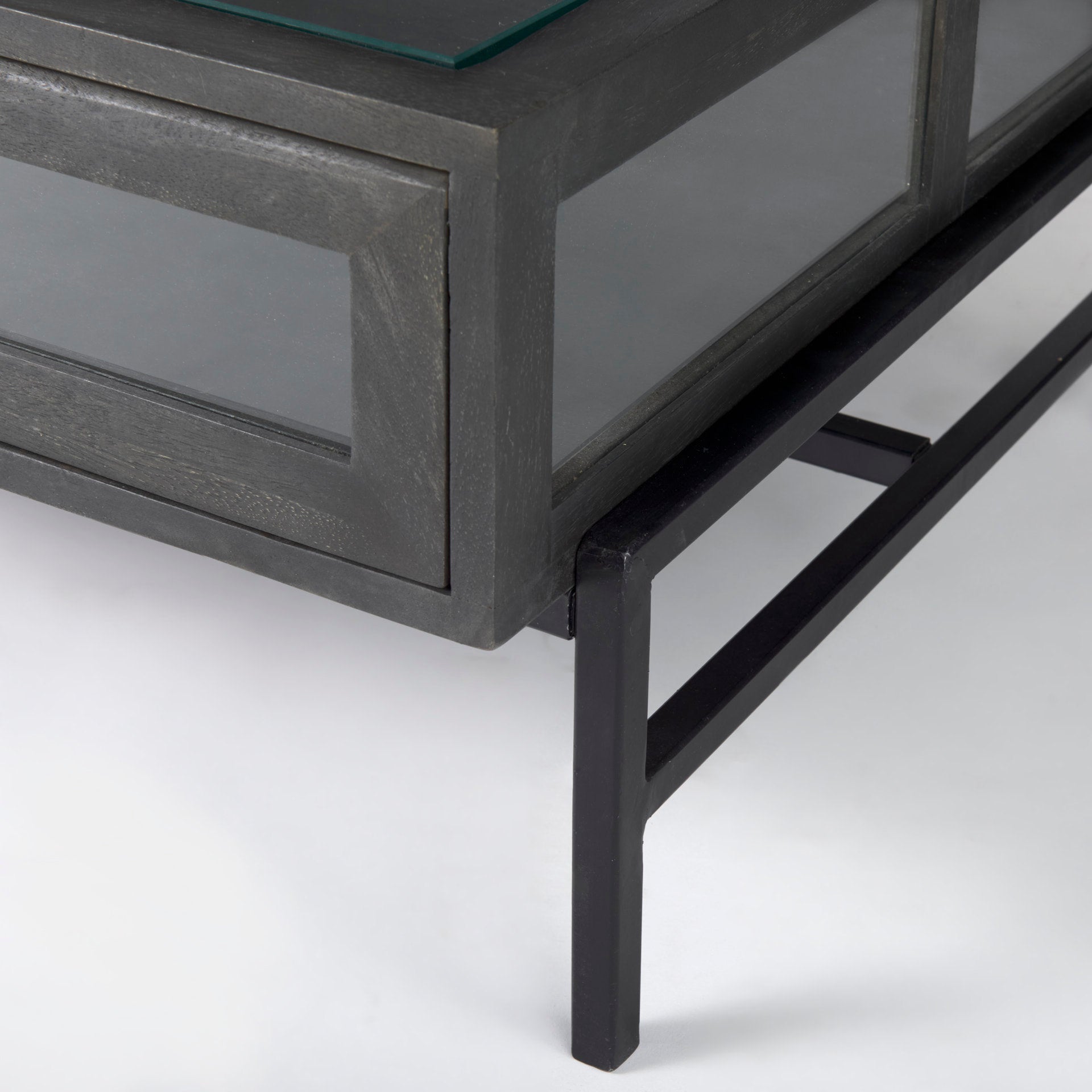 Arelius Glass-Top Coffee Table