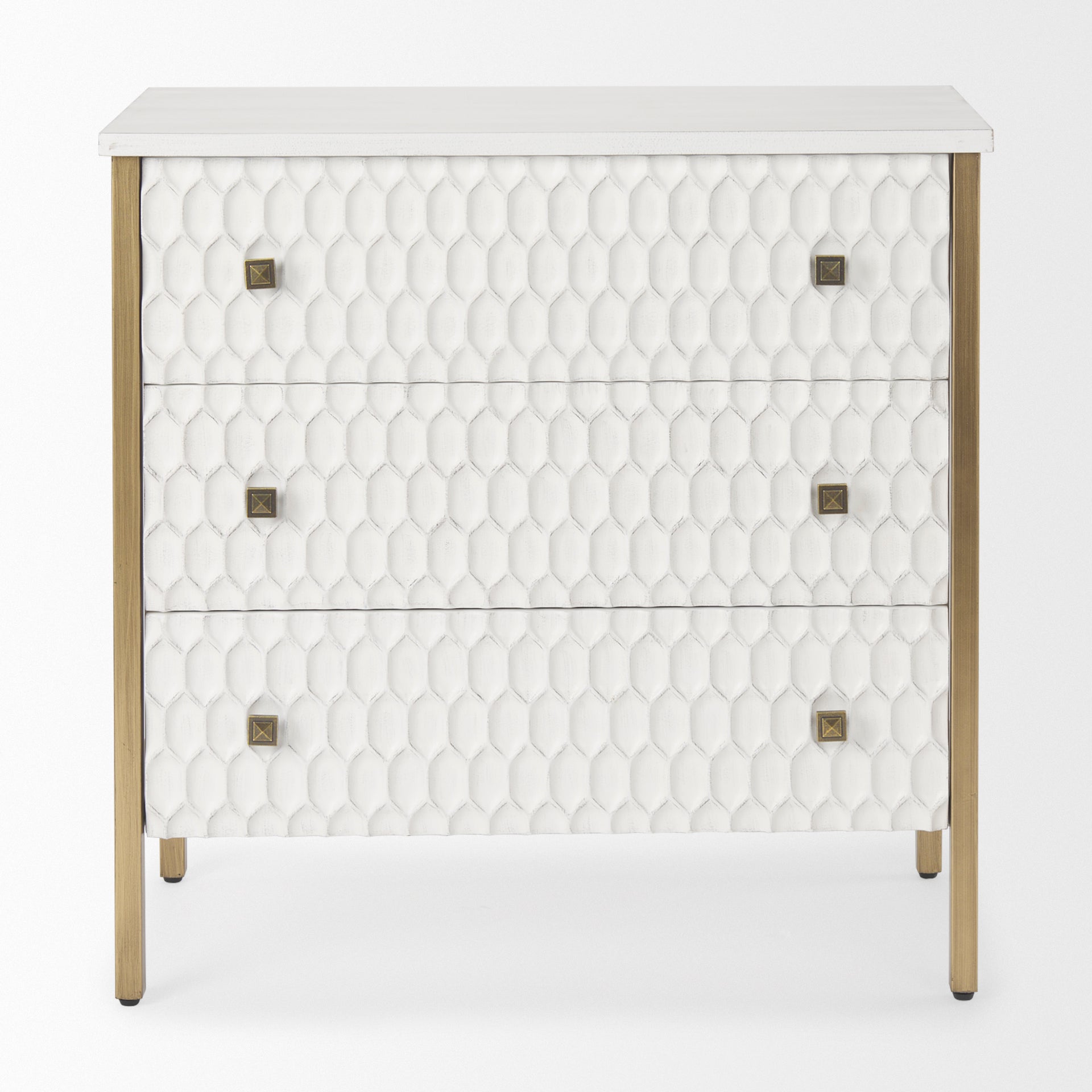 Savannah Gold Accent Cabinet - 3 Drawer