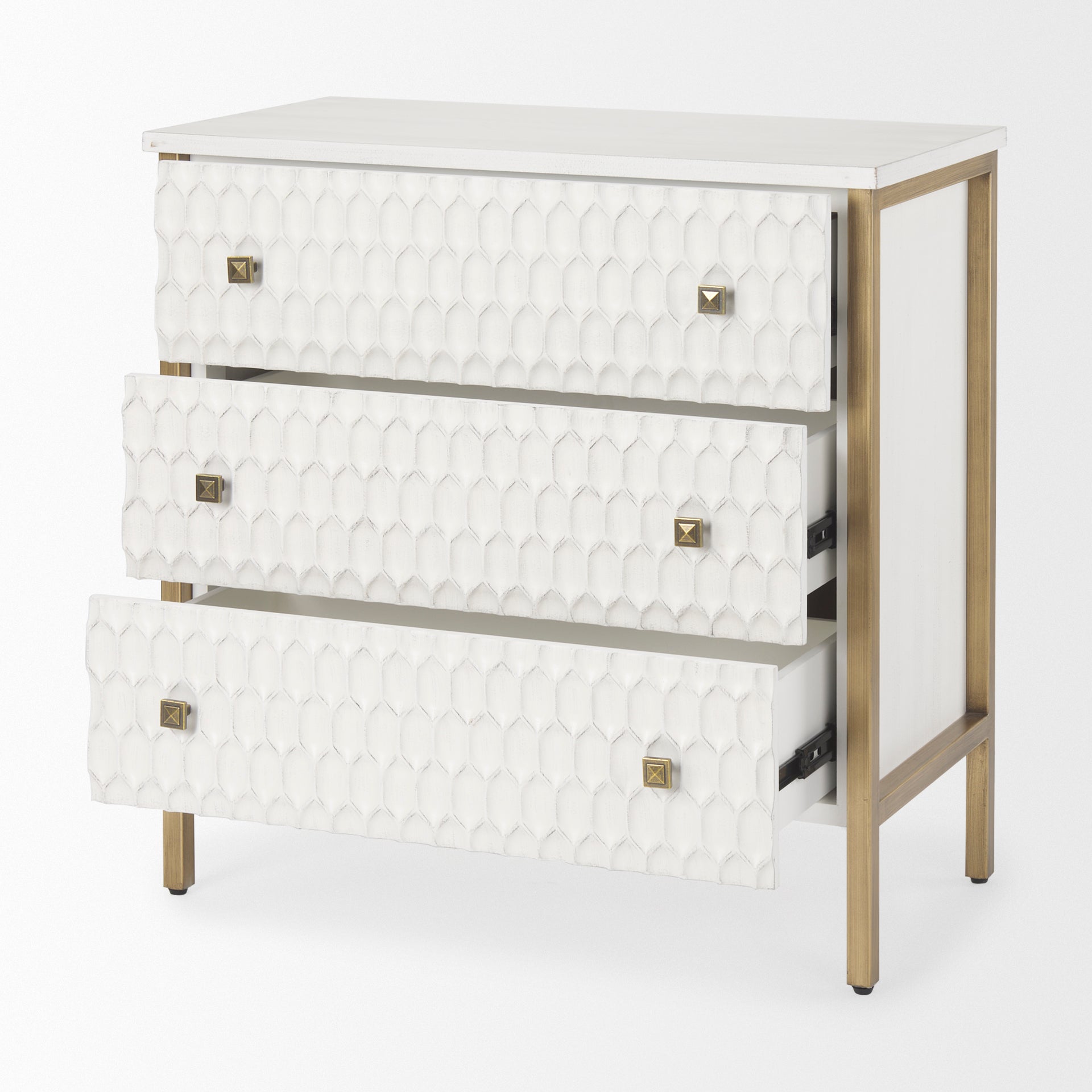 Savannah Gold Accent Cabinet - 3 Drawer
