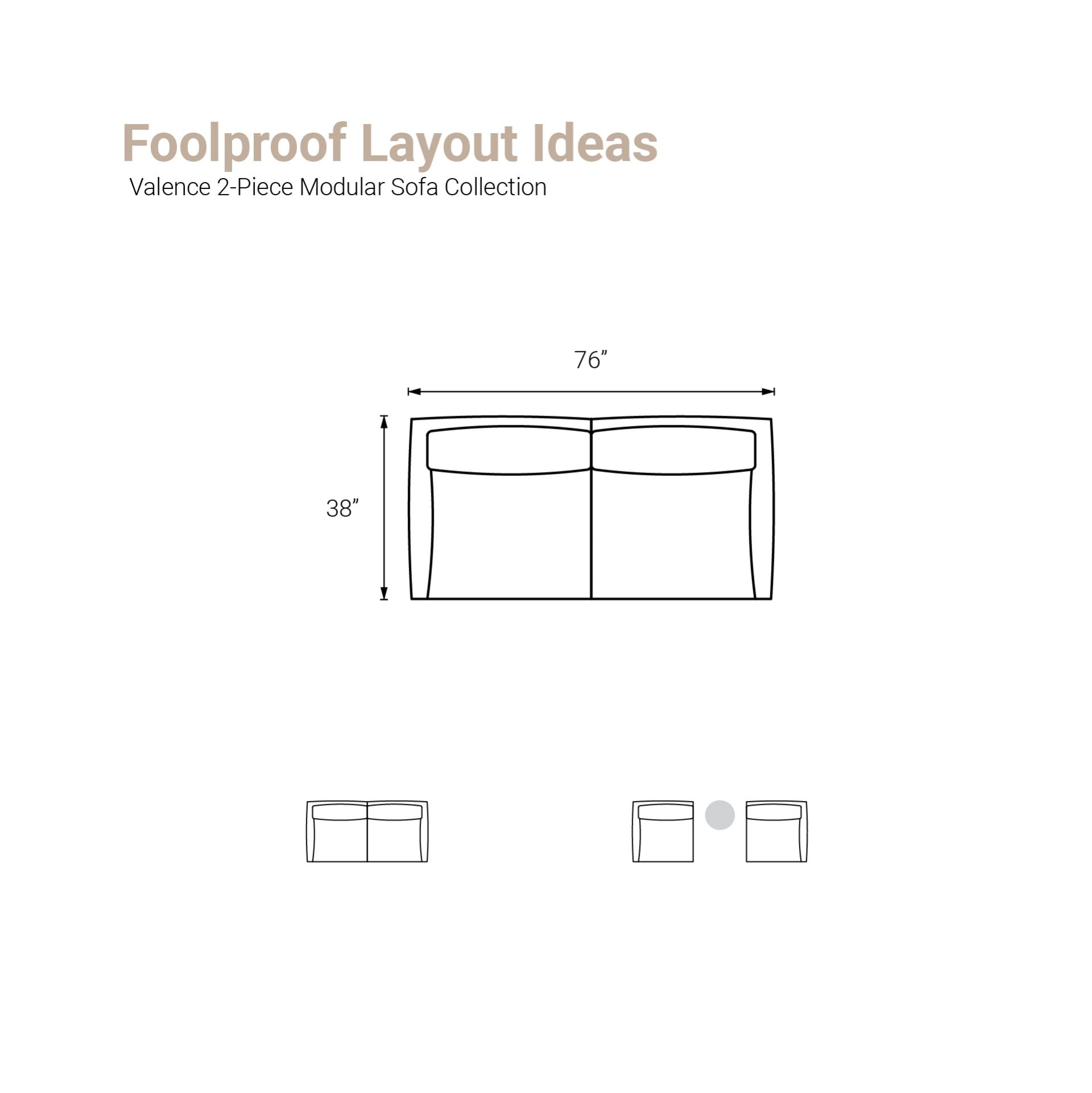 Valence 2 Piece Modular Sofa Set