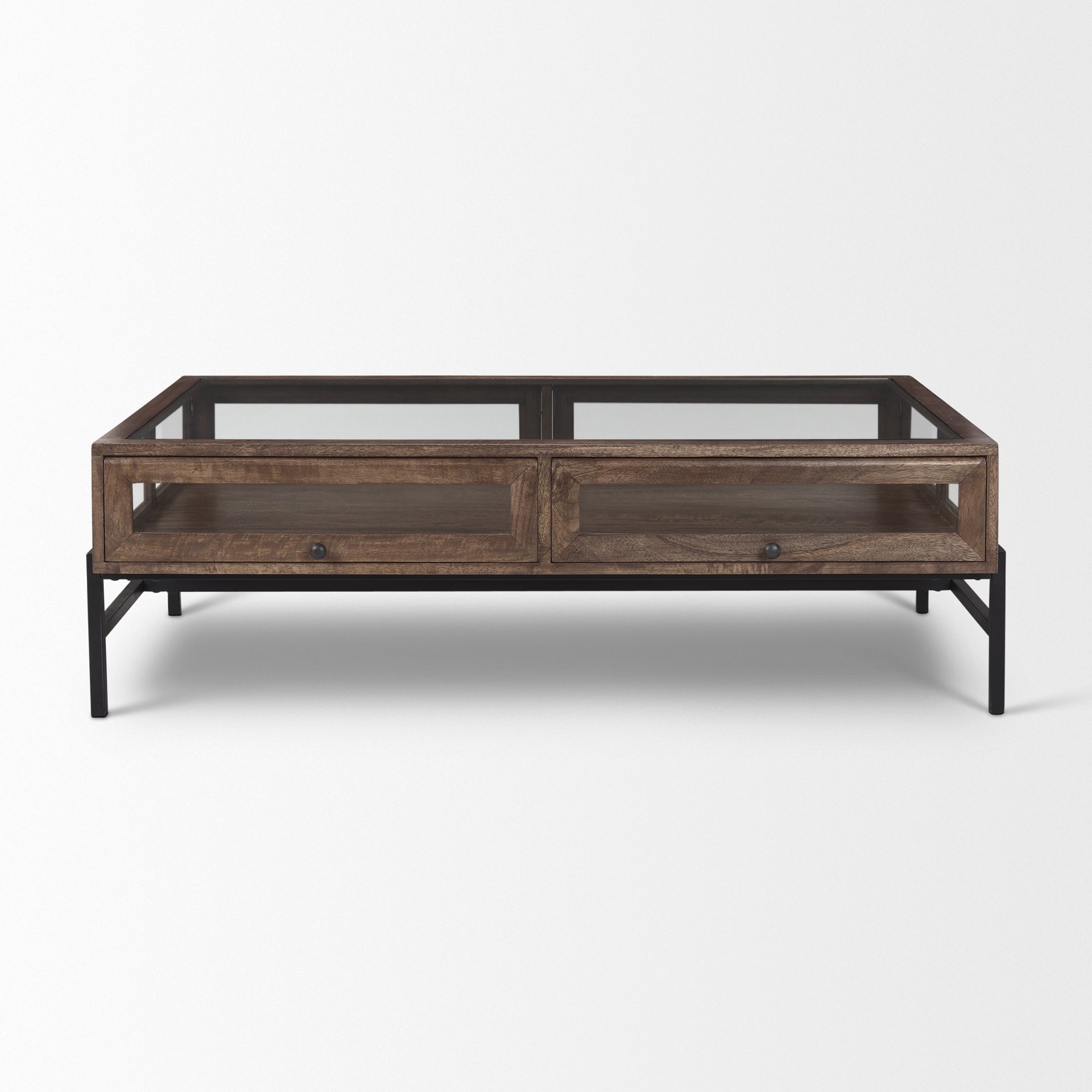 Arelius Glass-Top Coffee Table