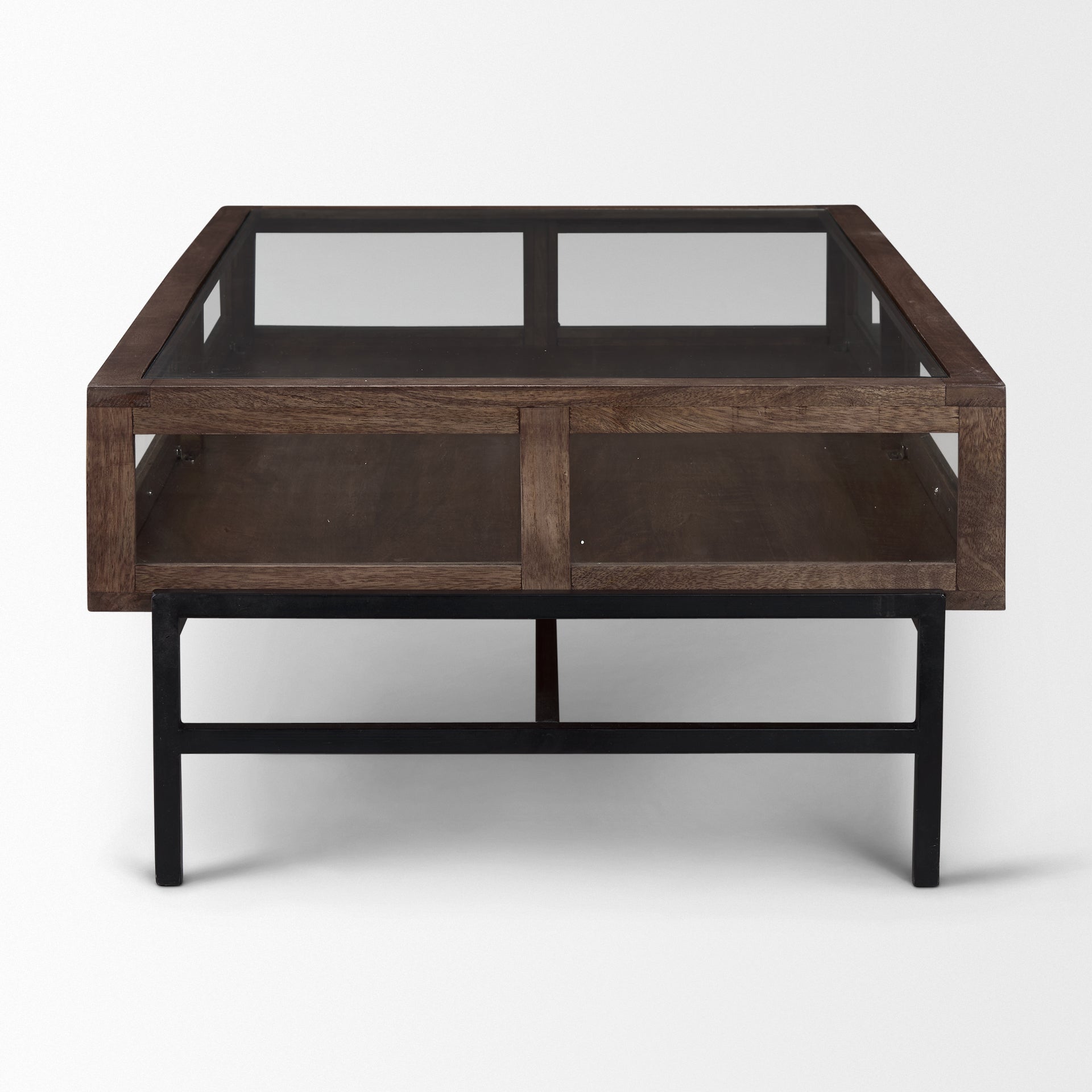 Arelius Glass-Top Coffee Table