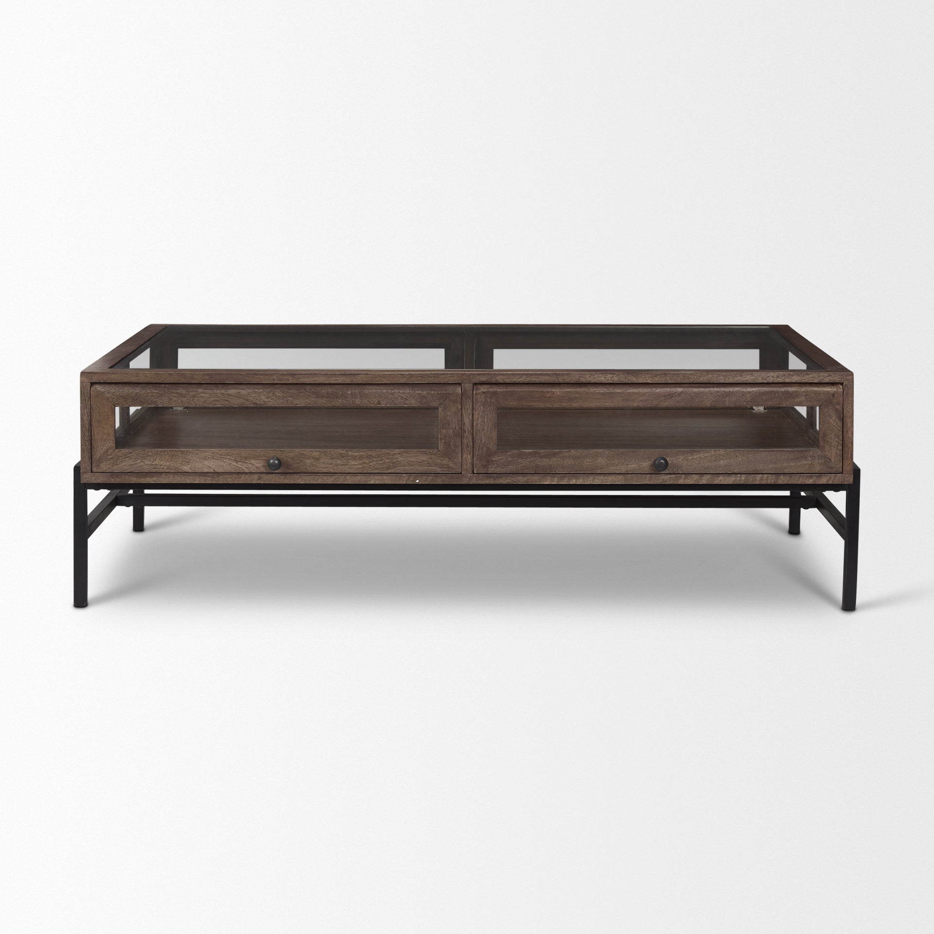 Arelius Glass-Top Coffee Table