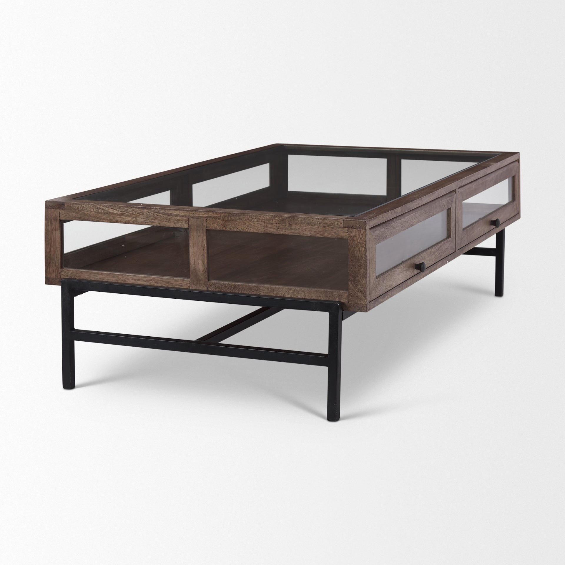 Arelius Glass-Top Coffee Table