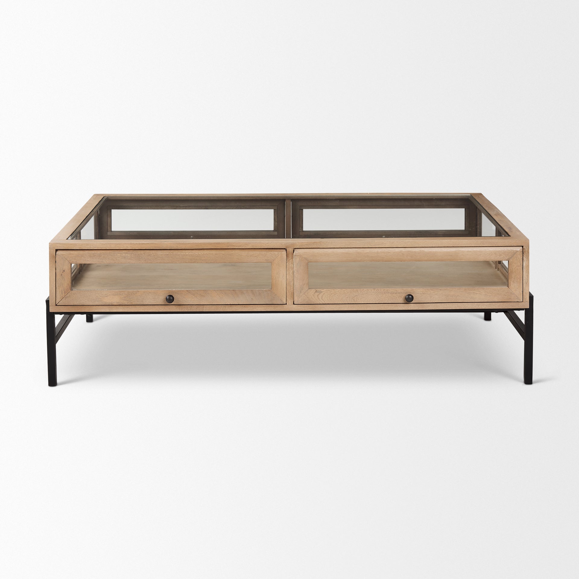 Arelius Glass-Top Coffee Table