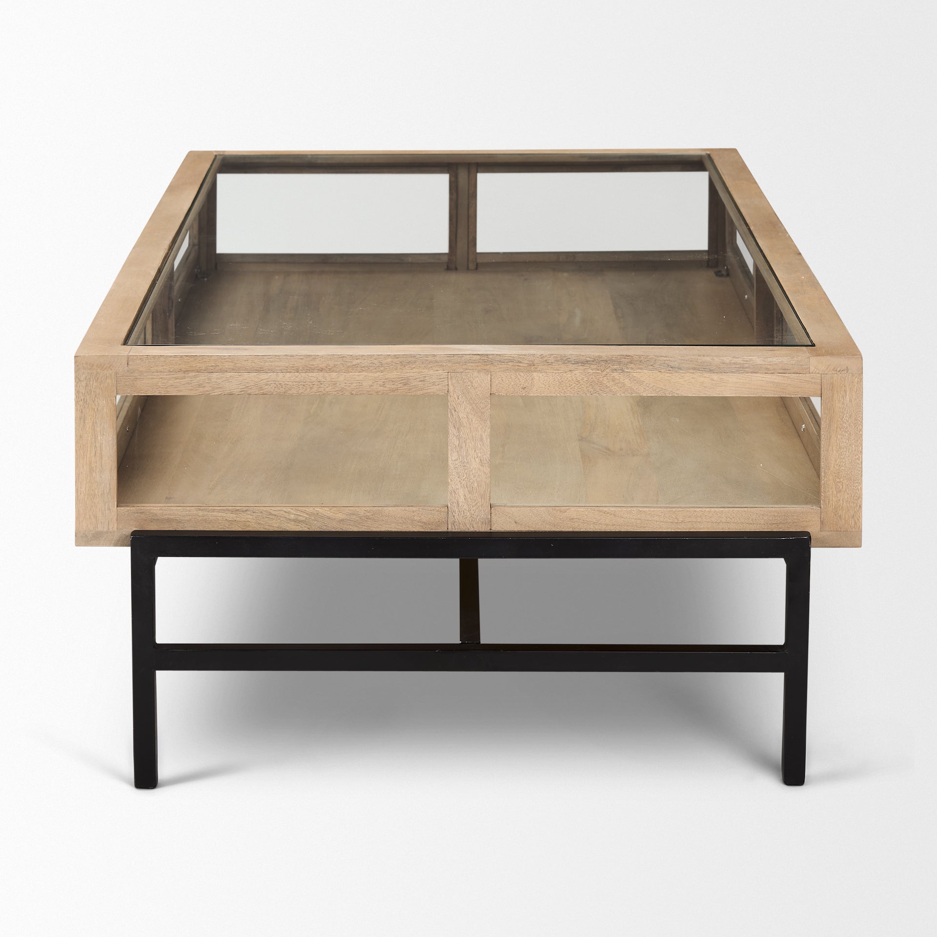 Arelius Glass-Top Coffee Table