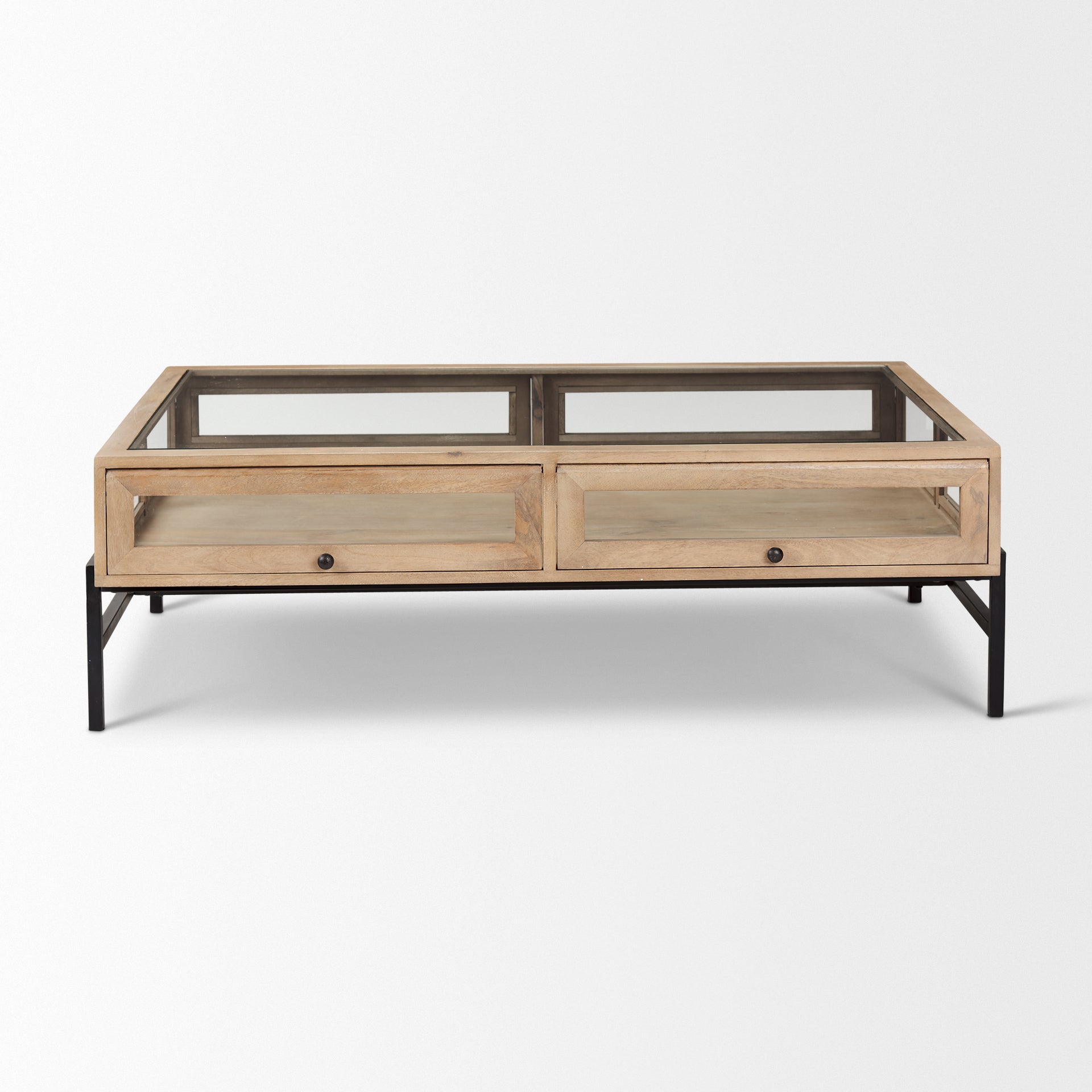 Arelius Glass-Top Coffee Table