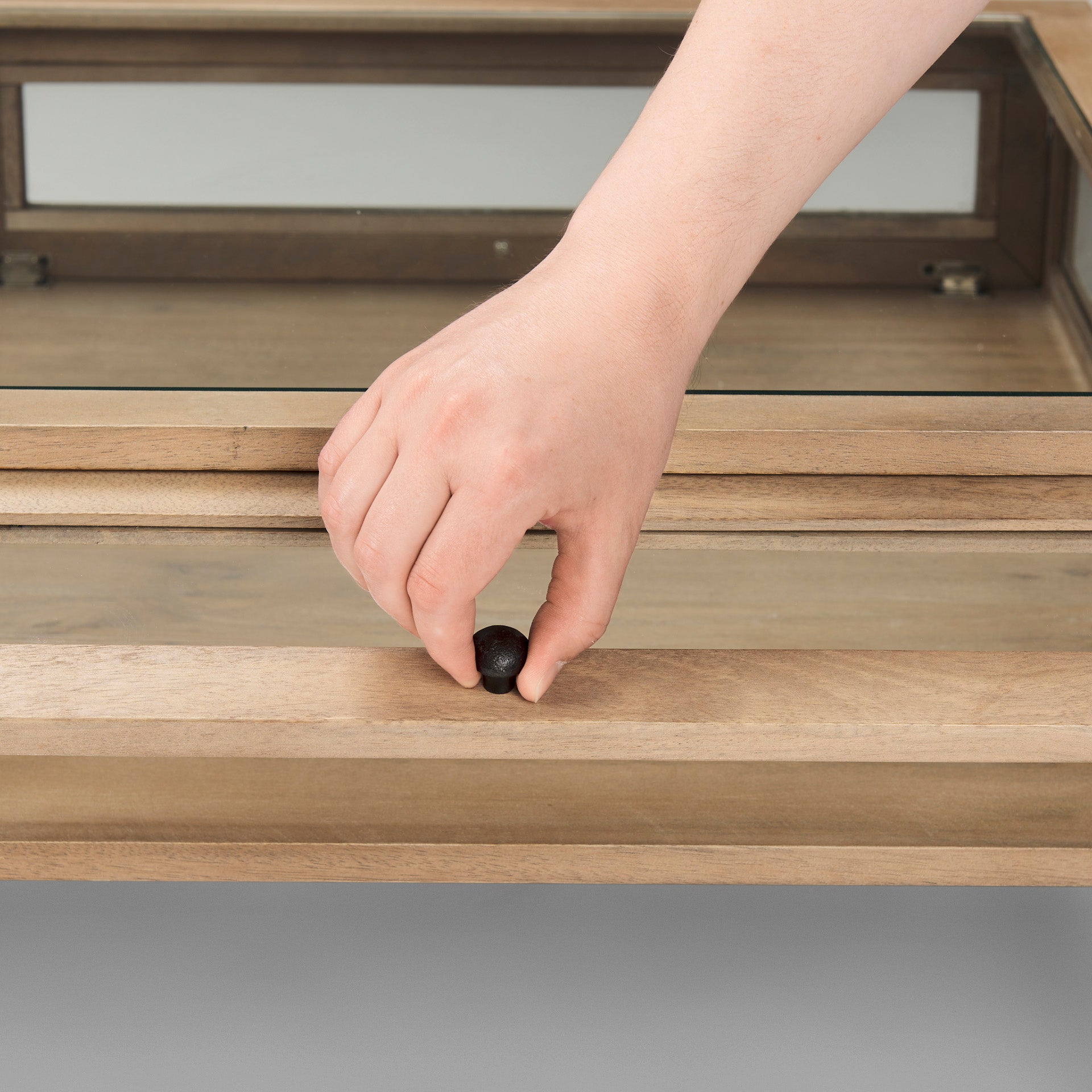 Arelius Glass-Top Coffee Table