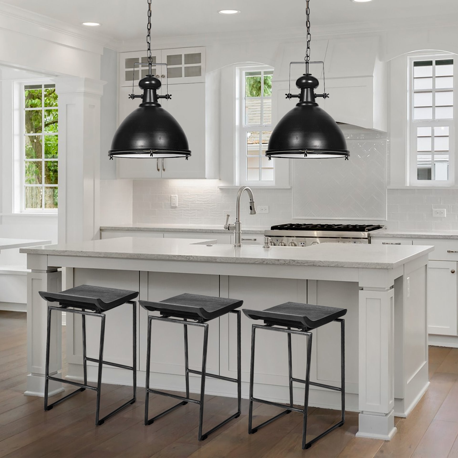 Givens Wood Seat Counter Stool