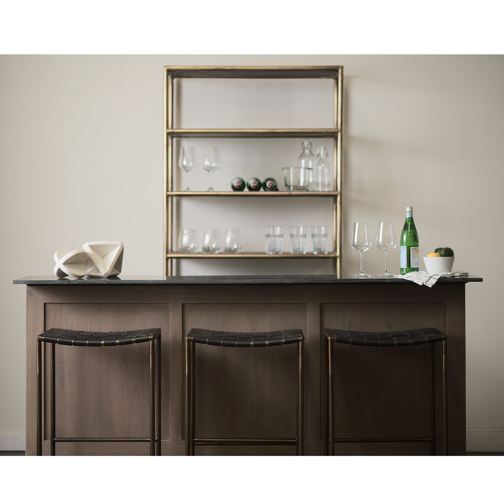 Clarissa Leather Seat Counter Stool