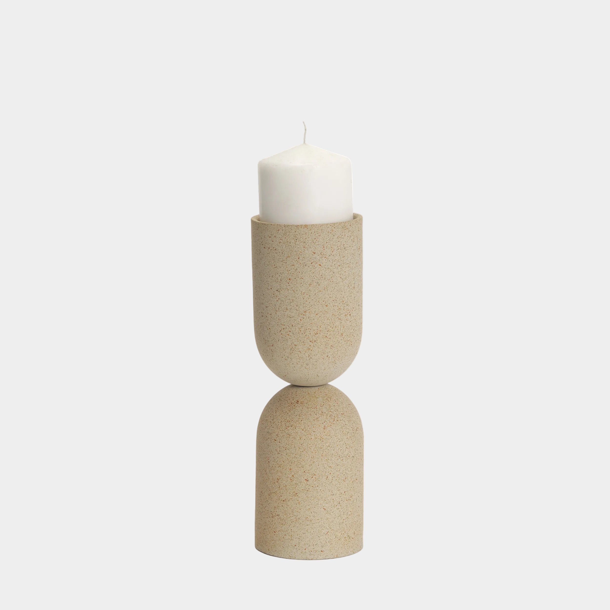 Qamra Beige Candle Holder