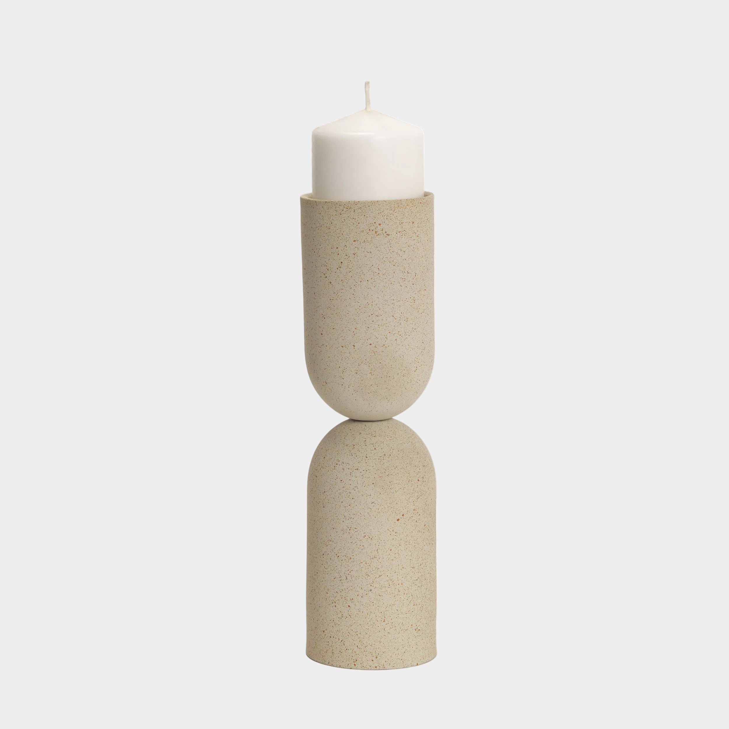 Qamra Beige Candle Holder