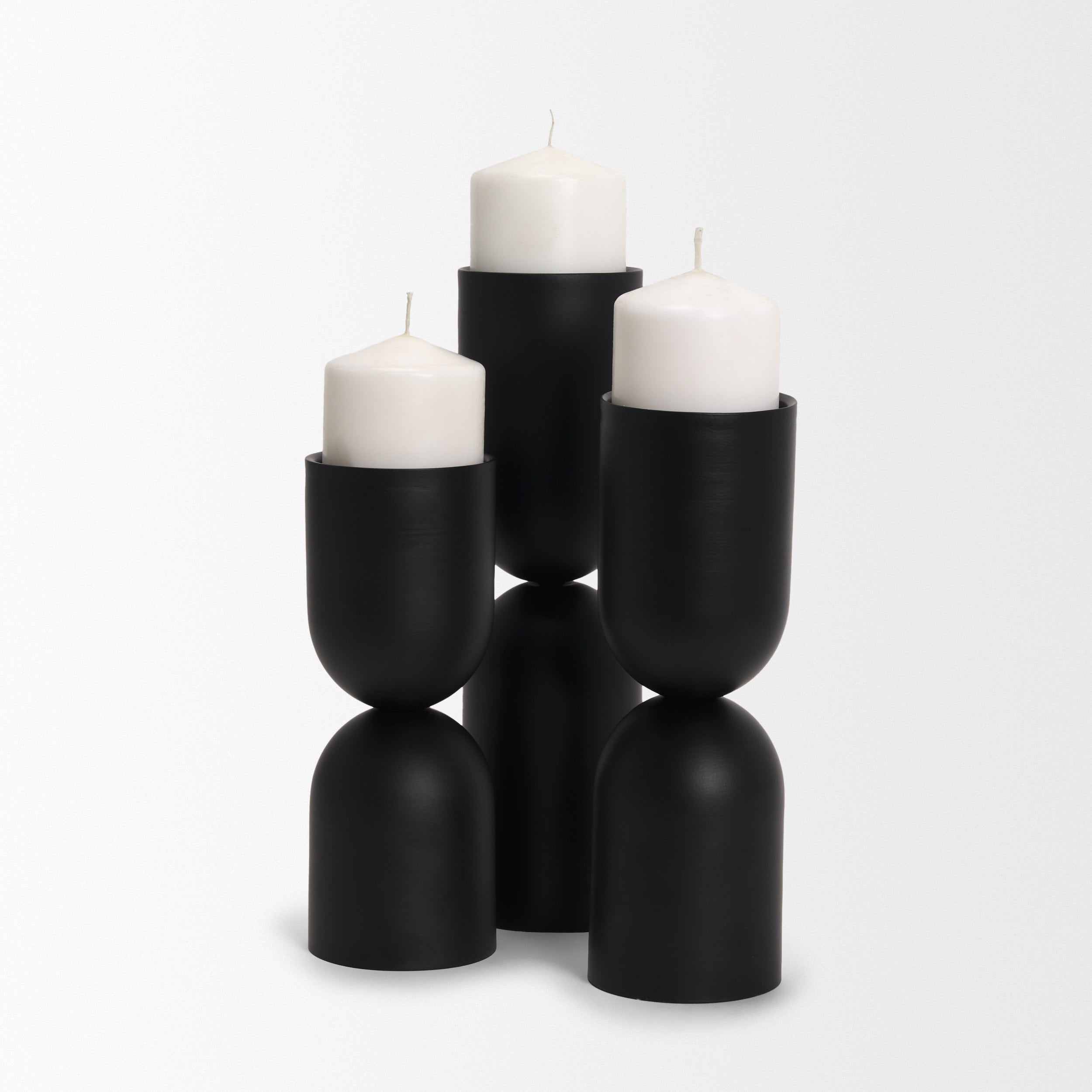 Qamra Black Candle Holder