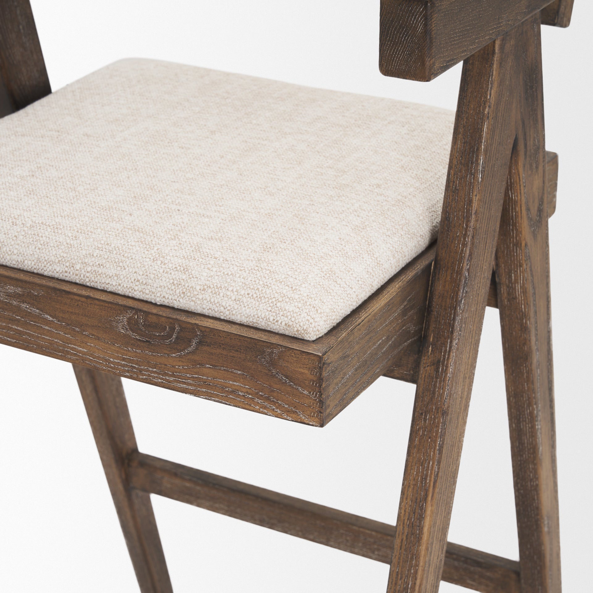 Indie Fabric/Cane Seat Bar Stool