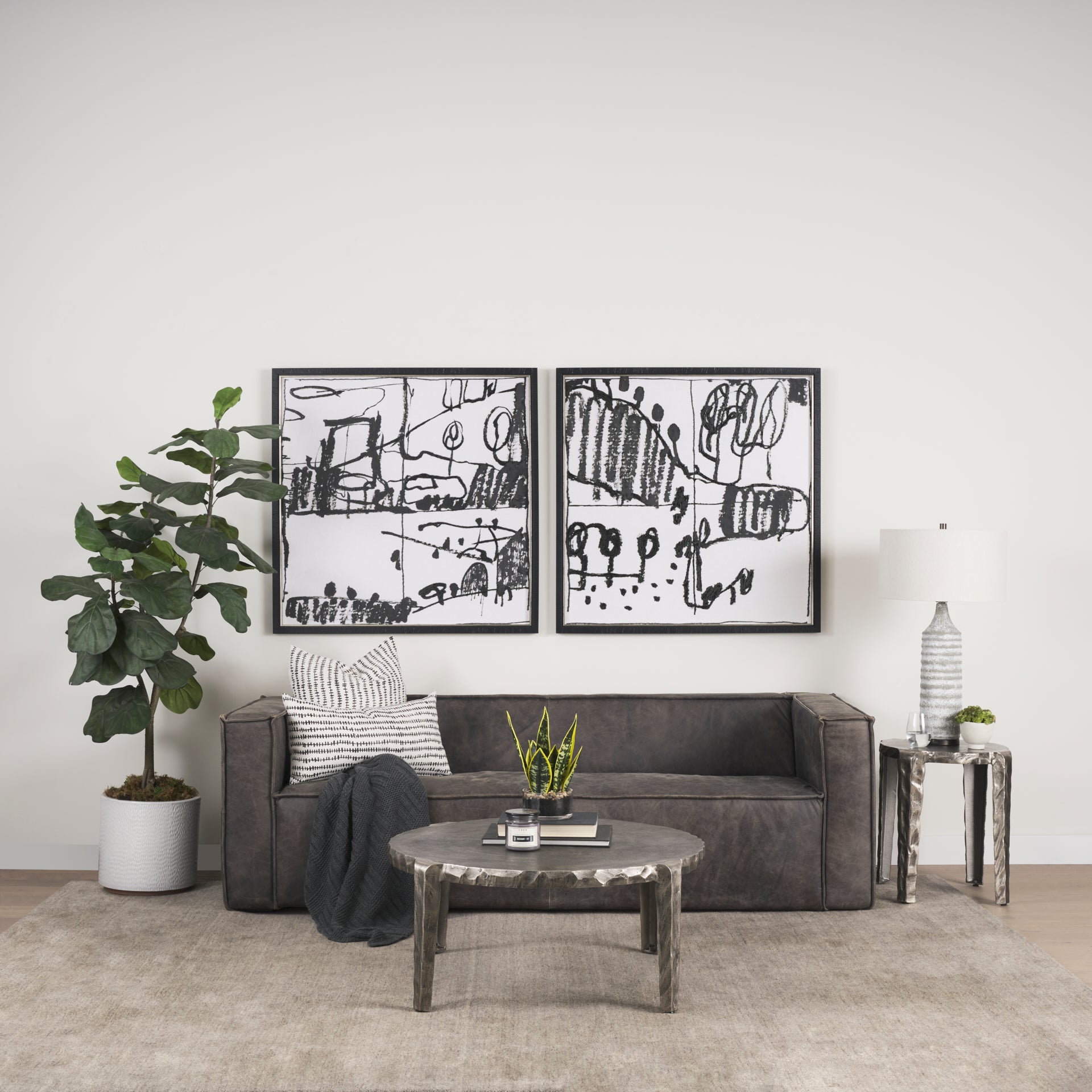 Jenna Black Print Decorative Pillow