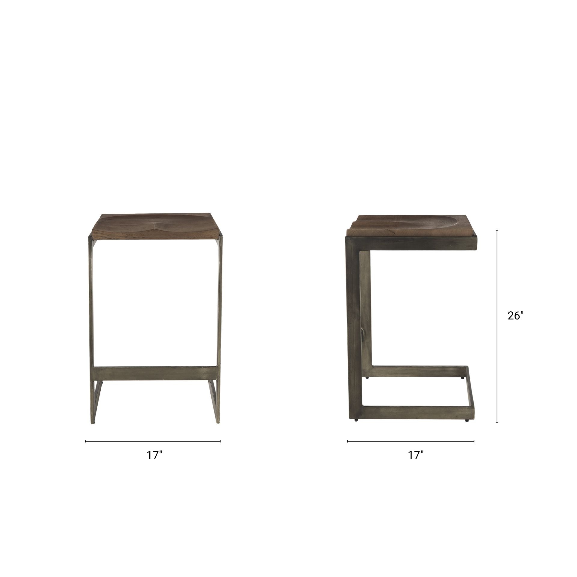 Kiran Wood Seat Bar/Counter Stool