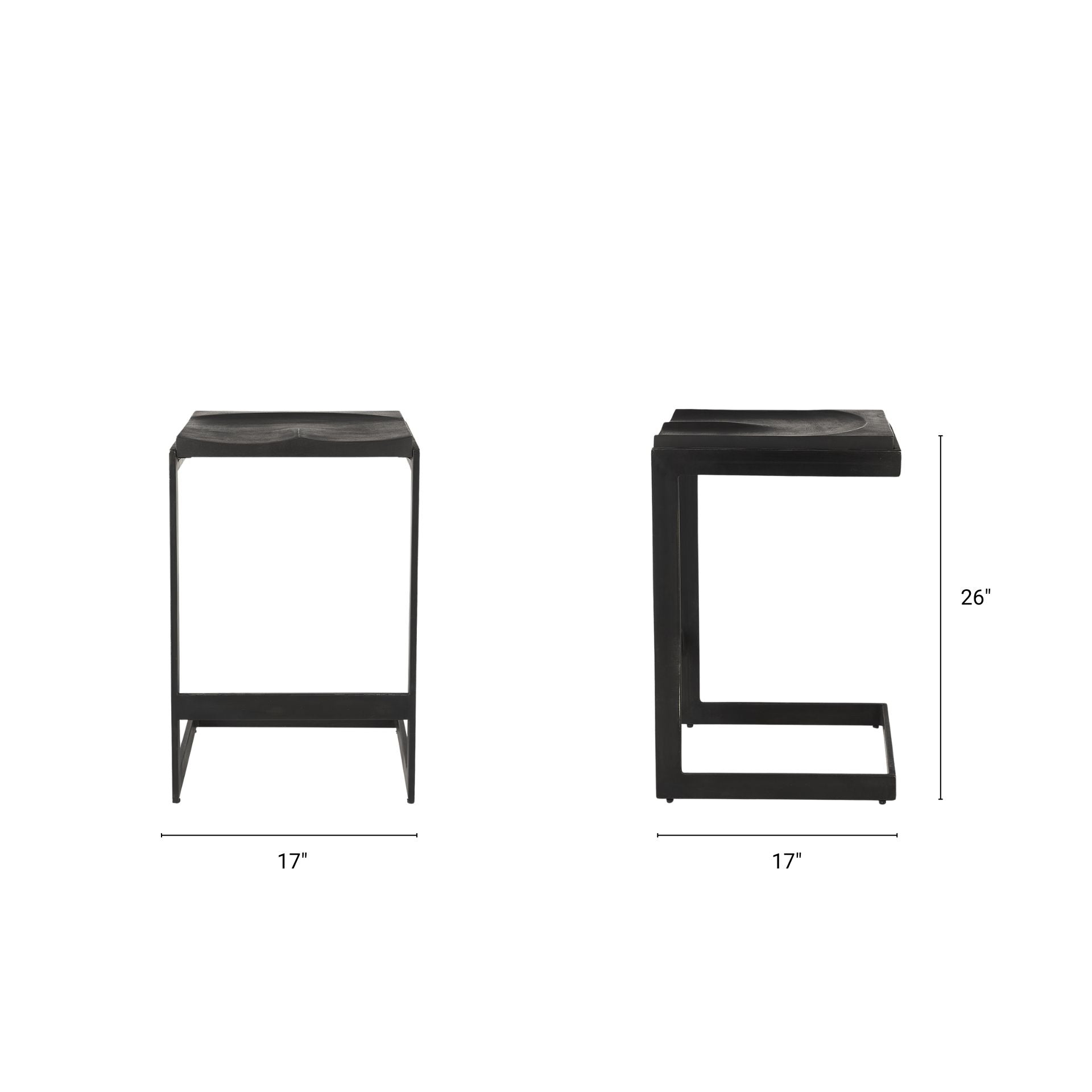 Kiran Wood Seat Bar/Counter Stool