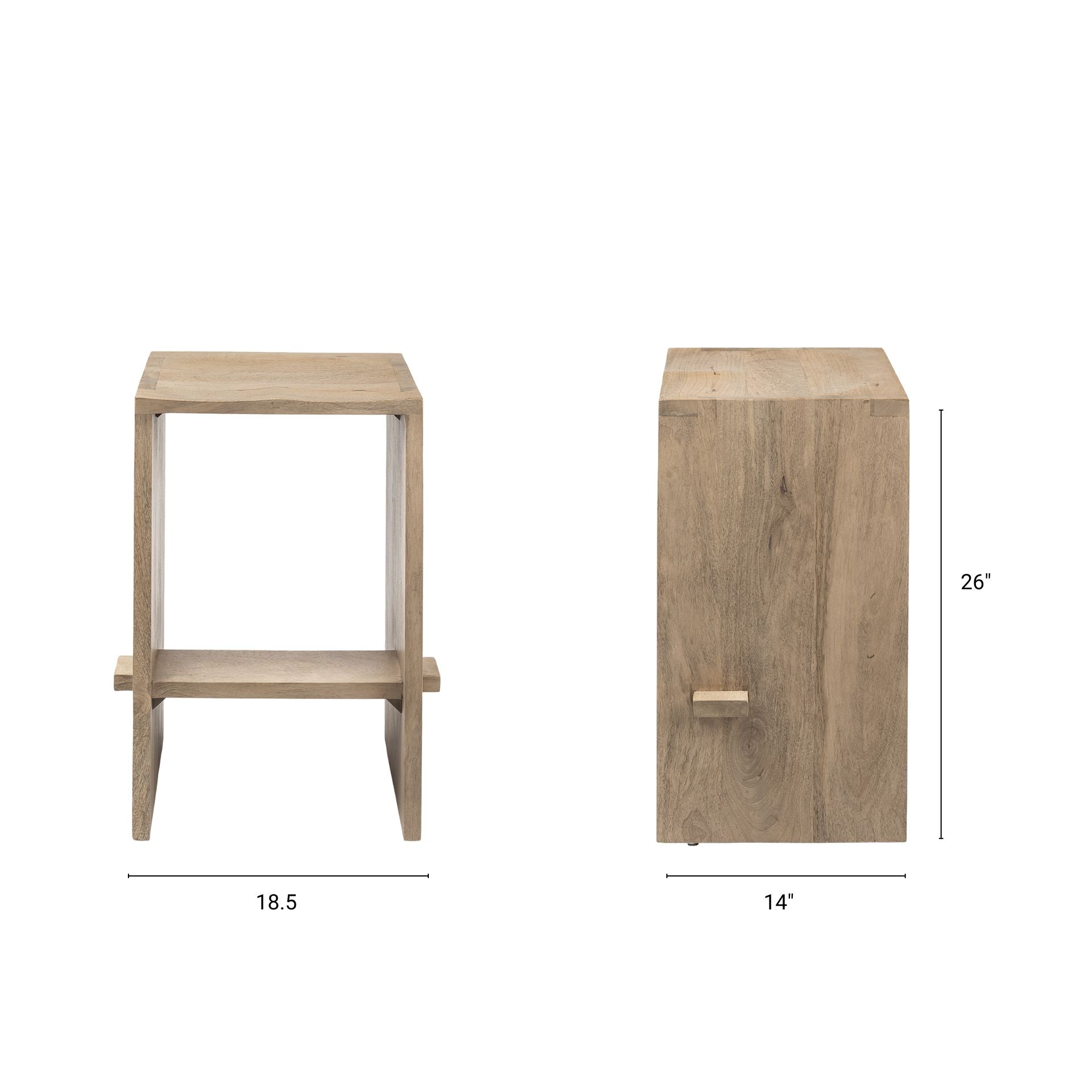 Aida Wood Seat Counter Stool